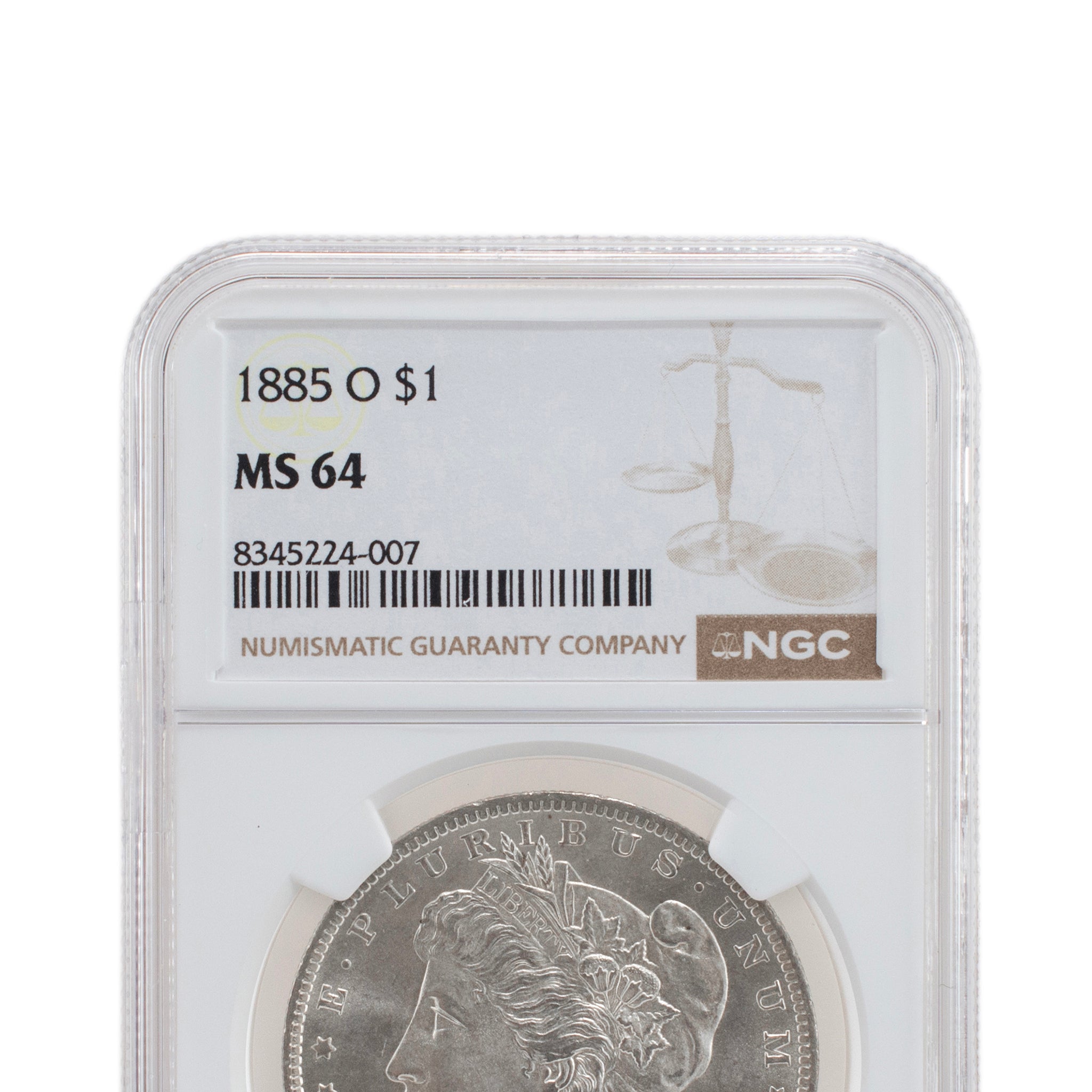 1885 - O NGC MS64 Silver $1 Morgan Coin