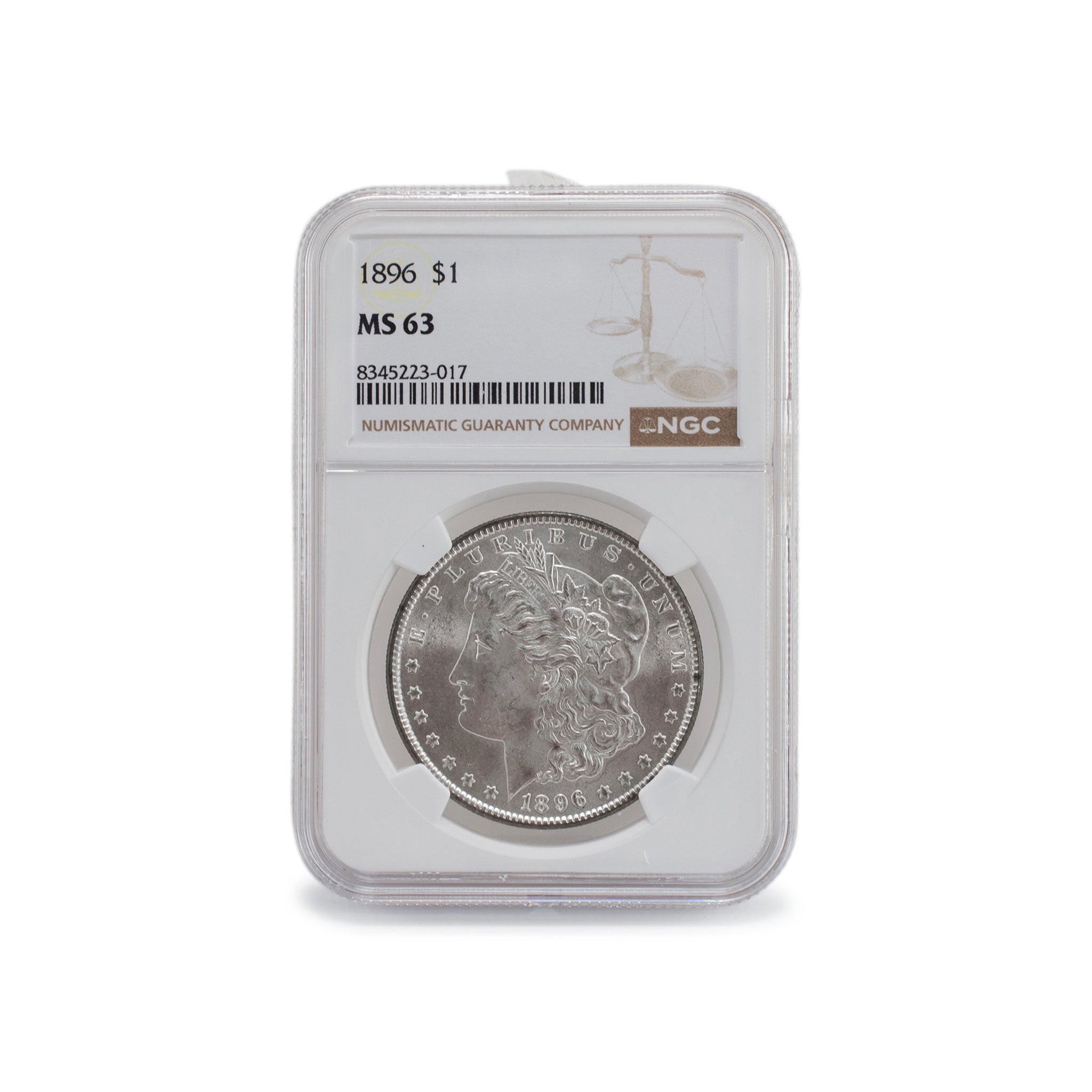 1896 NGC MS63 Silver $1 Morgan Coin