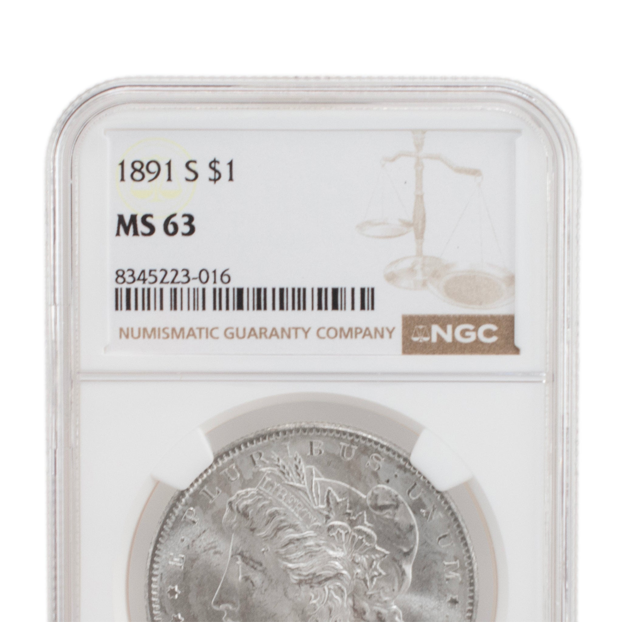 1891 S NGC MS63 Silver $1 Morgan Coin