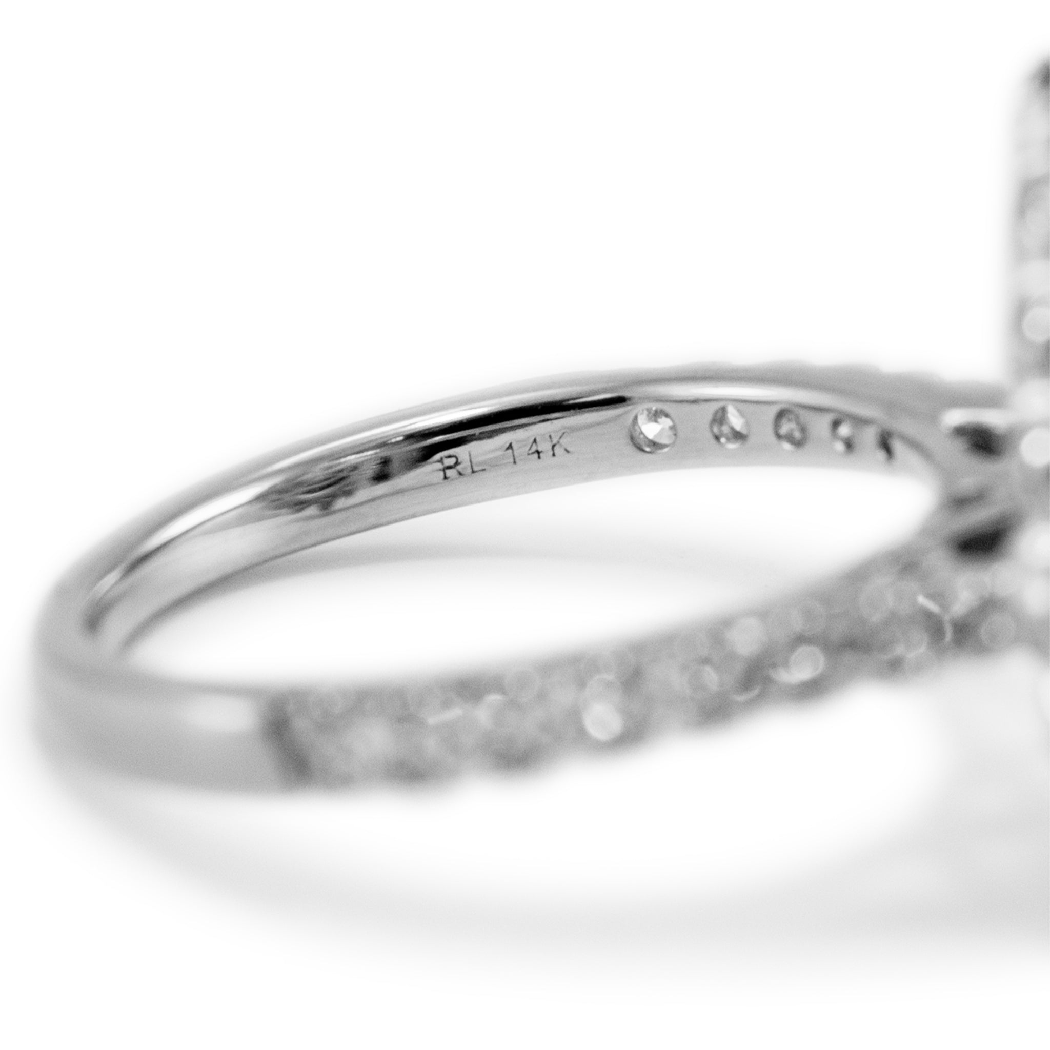 Ladies 14K White Gold Pear Shape Double Halo Lab Grown Diamond Engagement Ring