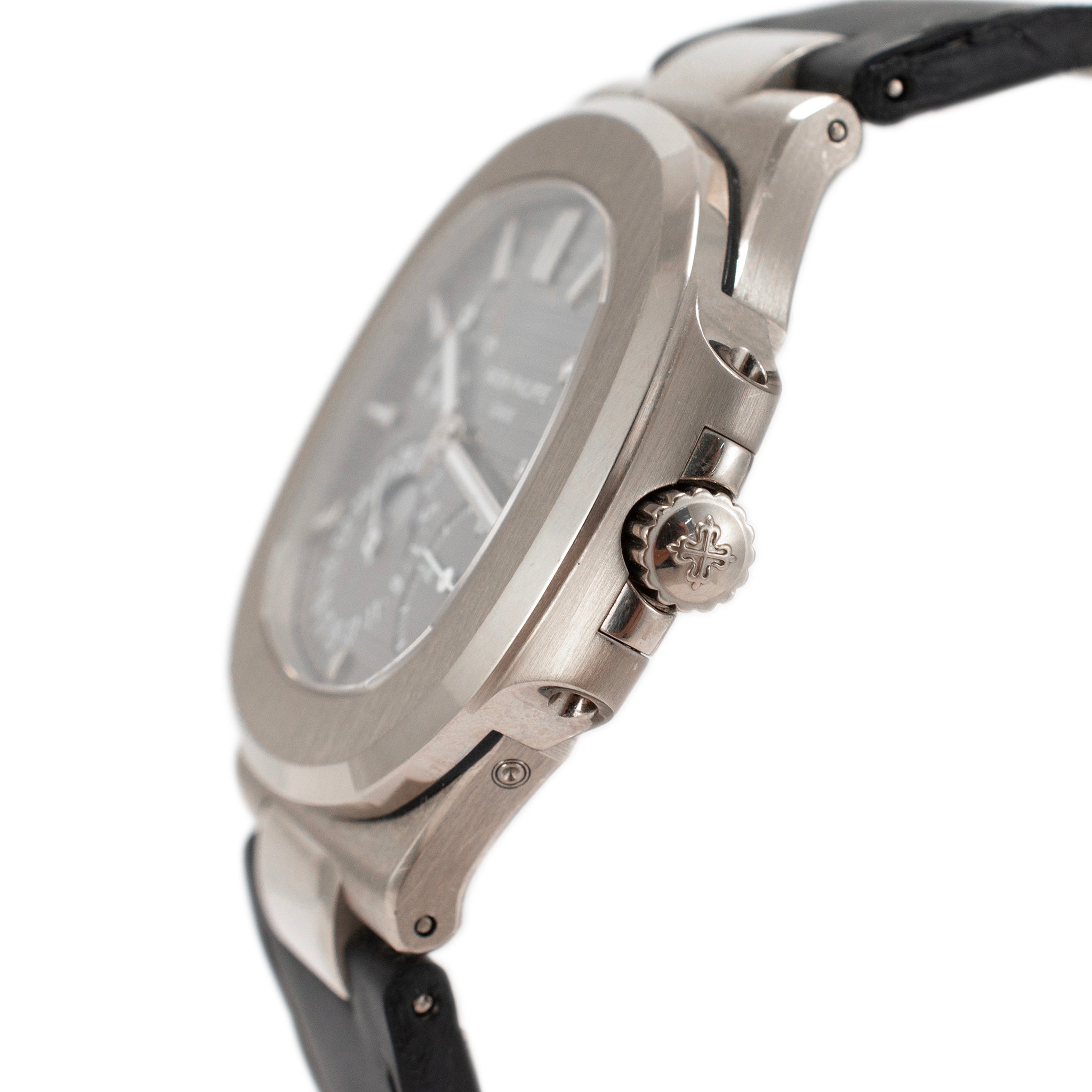2014 Patek Philippe Nautilus 40MM 5712G Moonphase Grey Dial 18K White Gold Watch