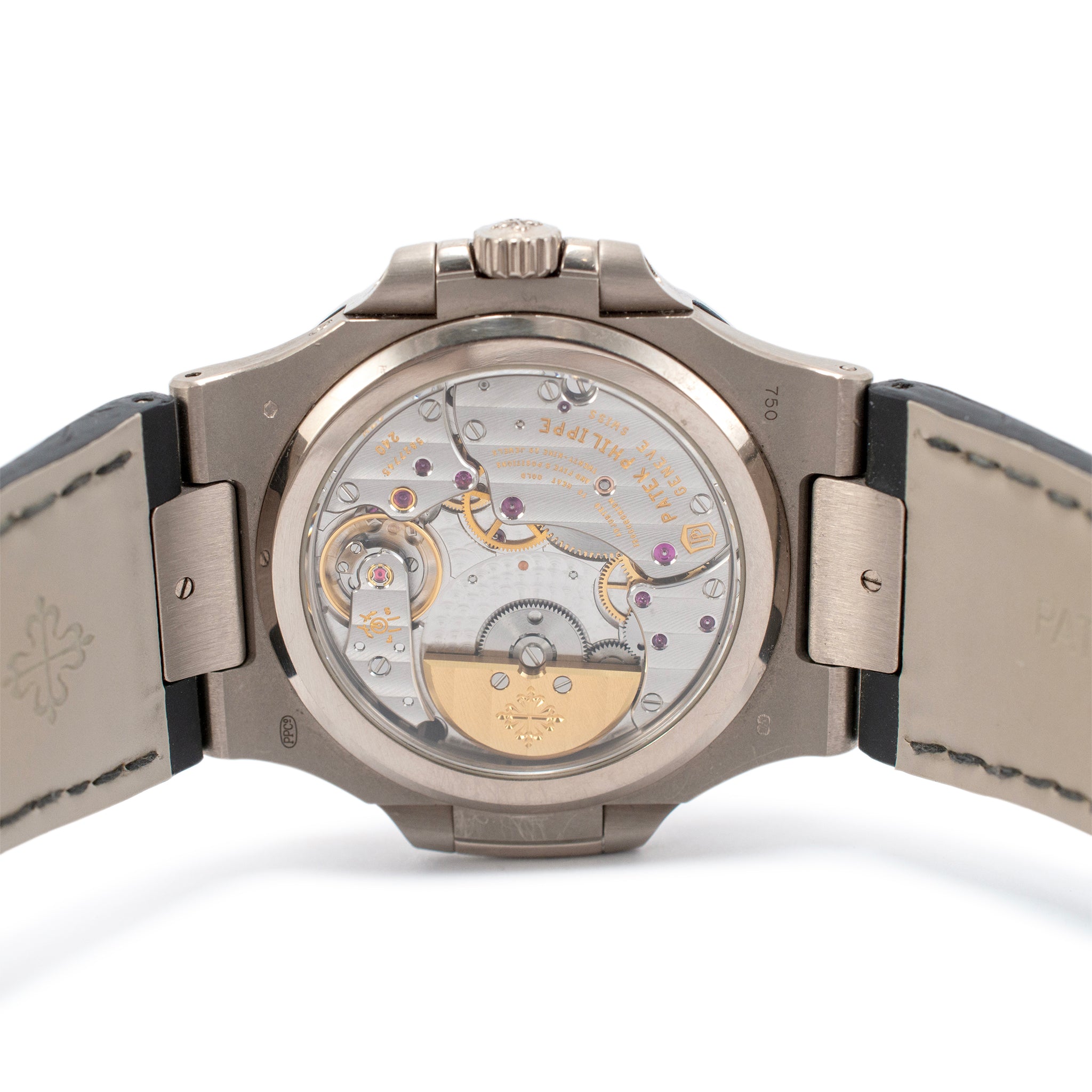 2014 Patek Philippe Nautilus 40MM 5712G Moonphase Grey Dial 18K White Gold Watch