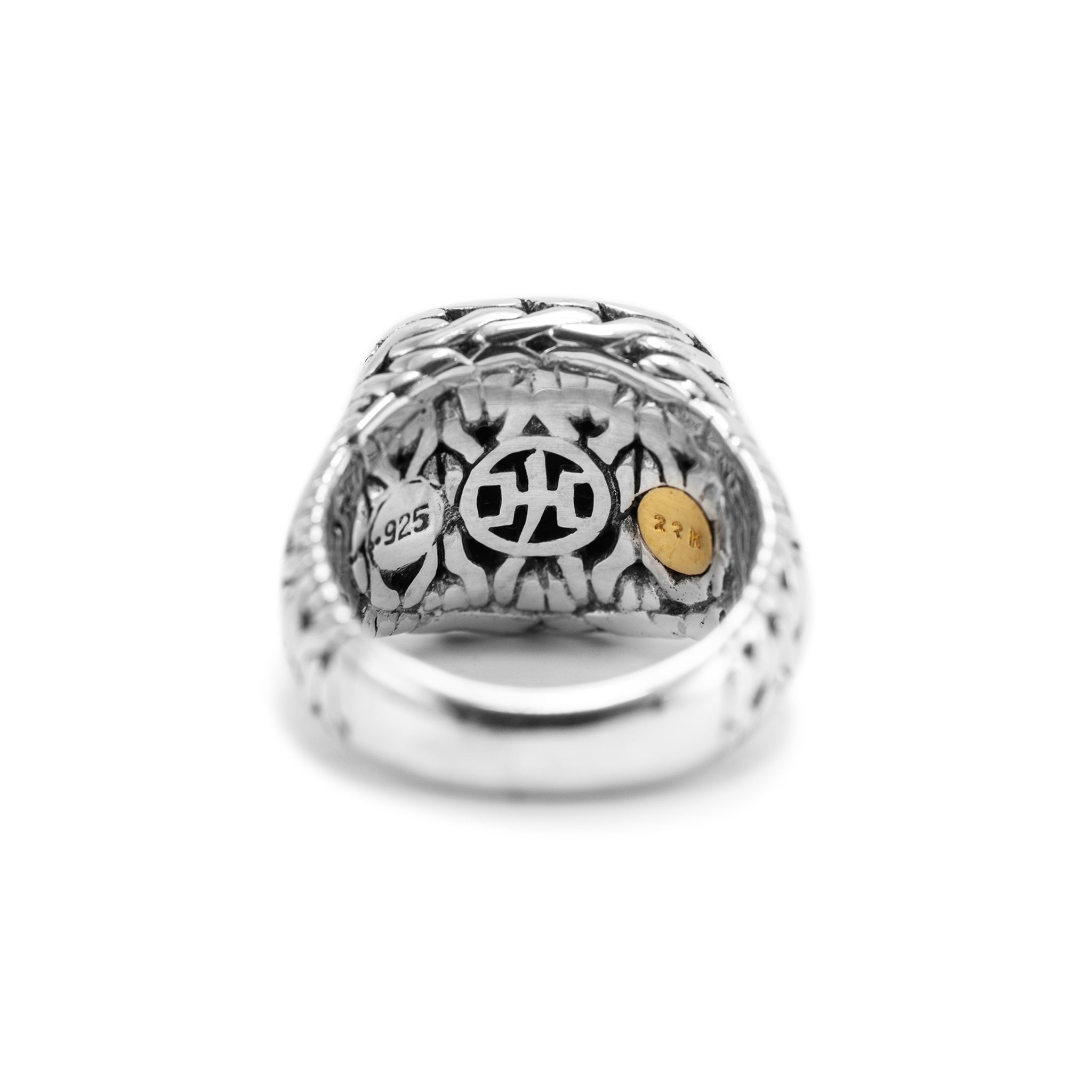 John Hardy Palu 22K Yellow Gold & 925 Sterling Silver Hammered Cocktail Ring