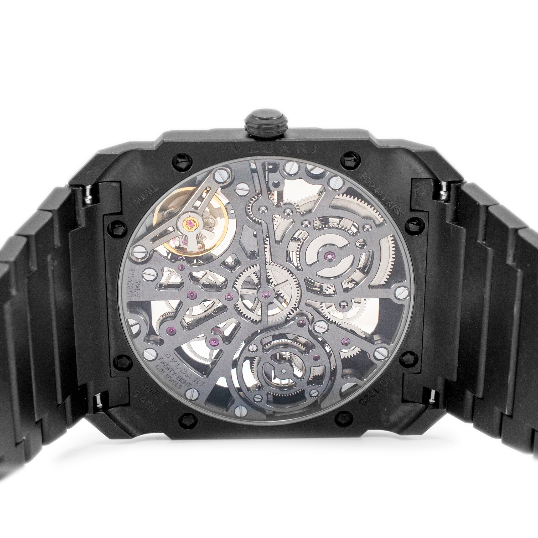 2021 Bvlgari Octo Finissimo 40MM 103010 Titanium Black Ceramic Skeleton Watch
