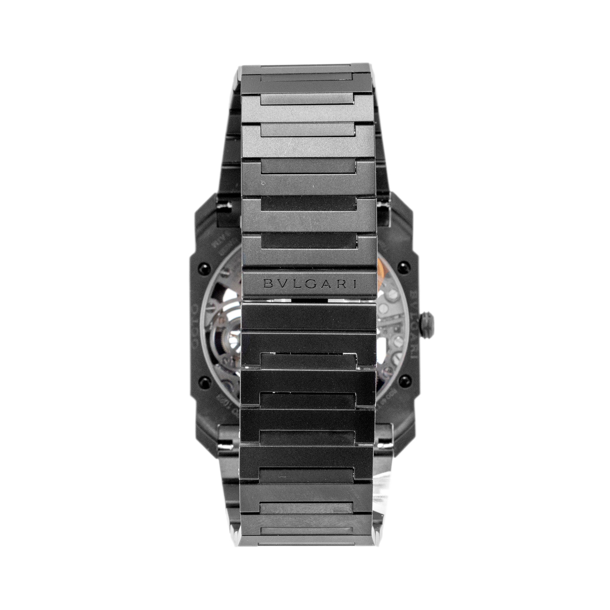 2021 Bvlgari Octo Finissimo 40MM 103010 Titanium Black Ceramic Skeleton Watch