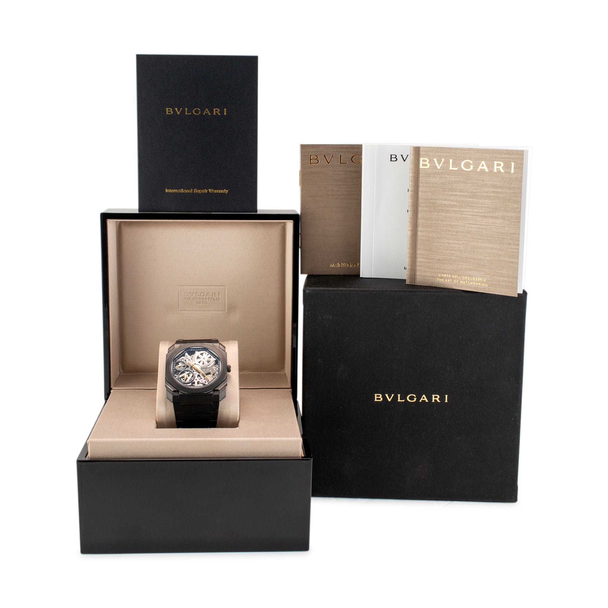 2021 Bvlgari Octo Finissimo 40MM 103010 Titanium Black Ceramic Skeleton Watch