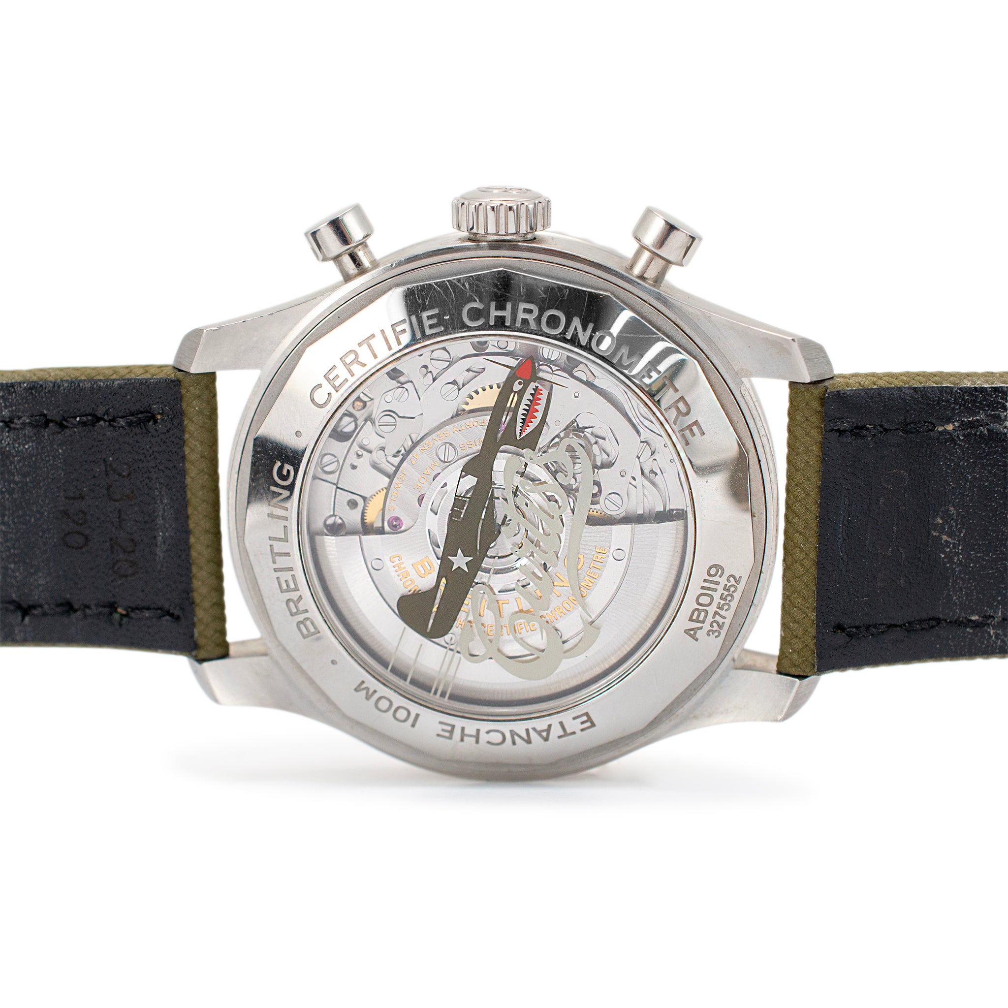 Breitling Aviator 8 B01 Chronograph Curtiss Warhawk 43MM AB0119 Steel Watch