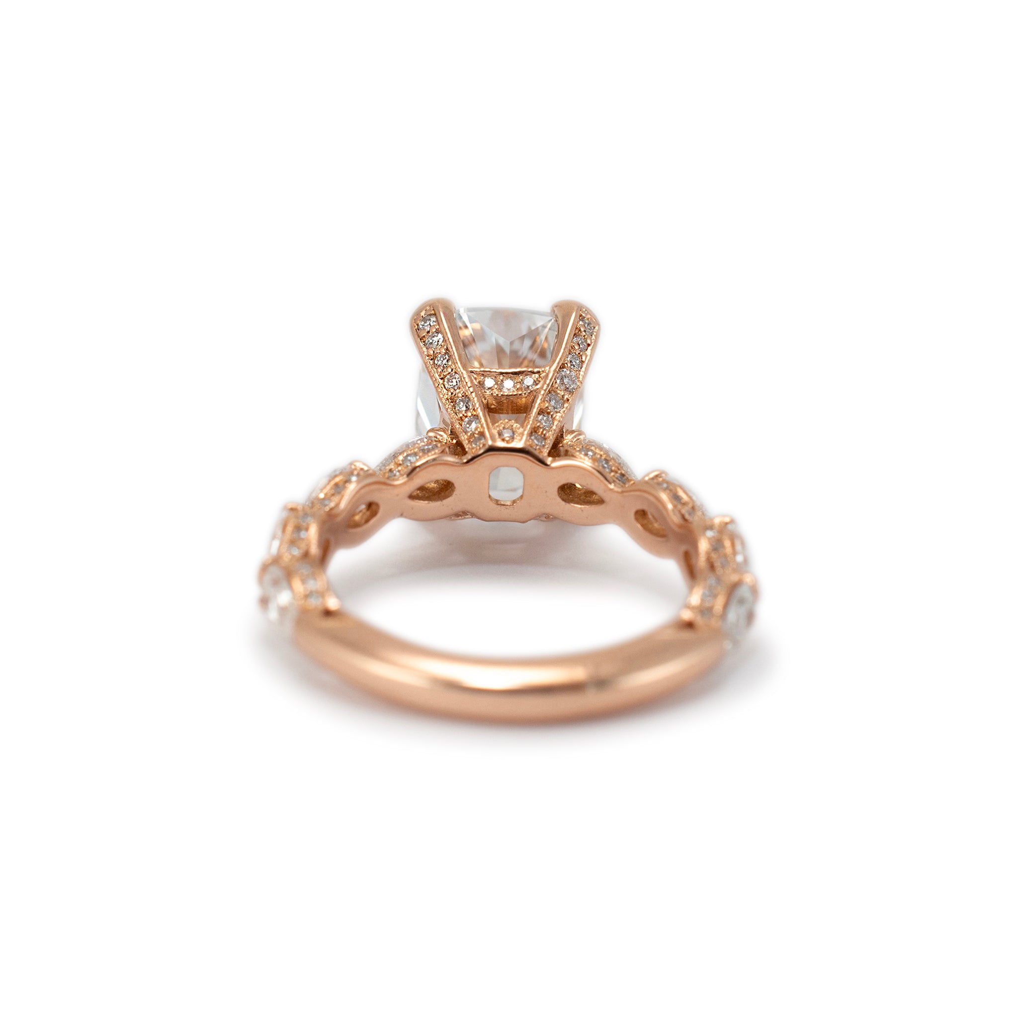 Tacori 18K Rose Gold Lab Grown Cushion Cut Halo Accented Diamond Engagement Ring