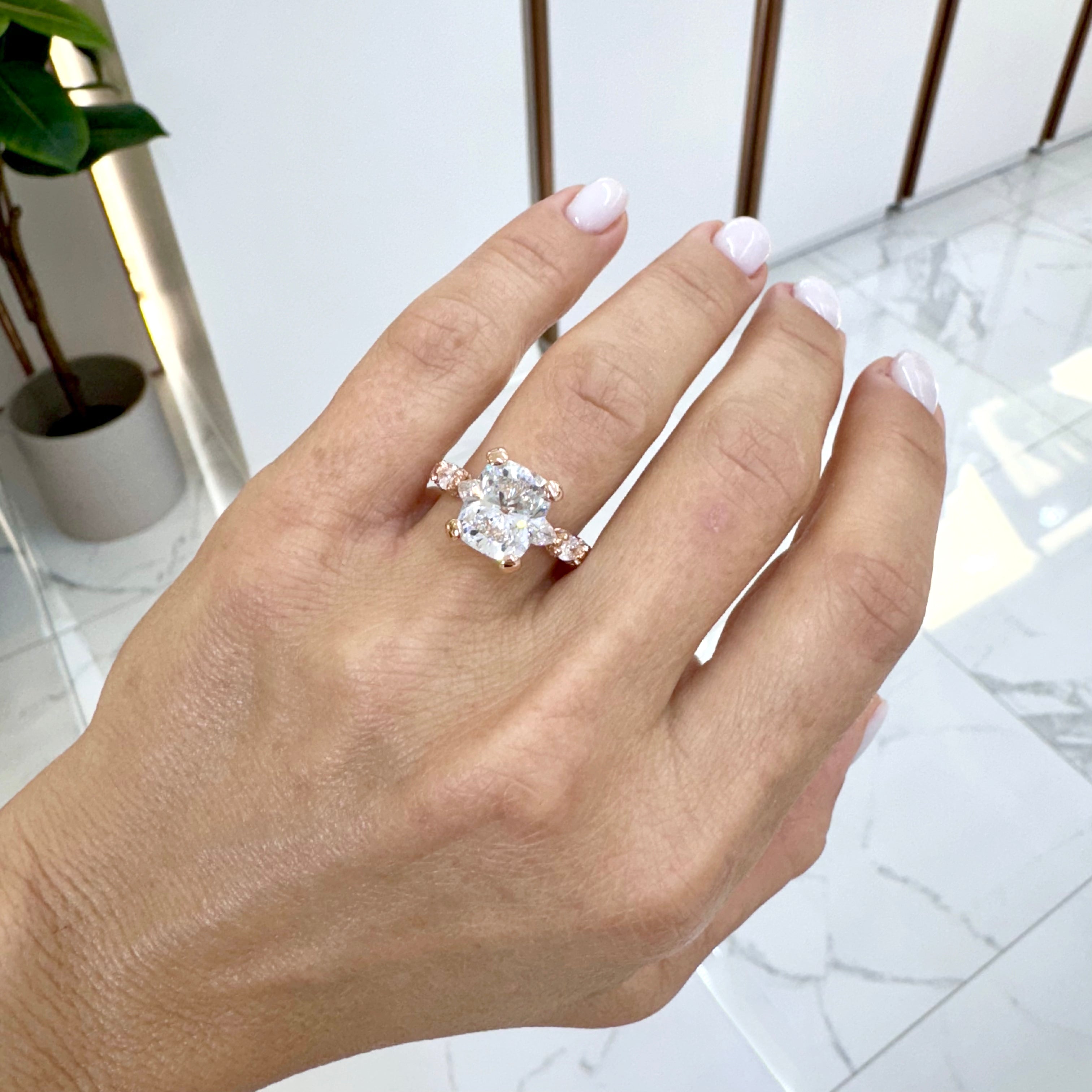 Tacori 18K Rose Gold Lab Grown Cushion Cut Halo Accented Diamond Engagement Ring