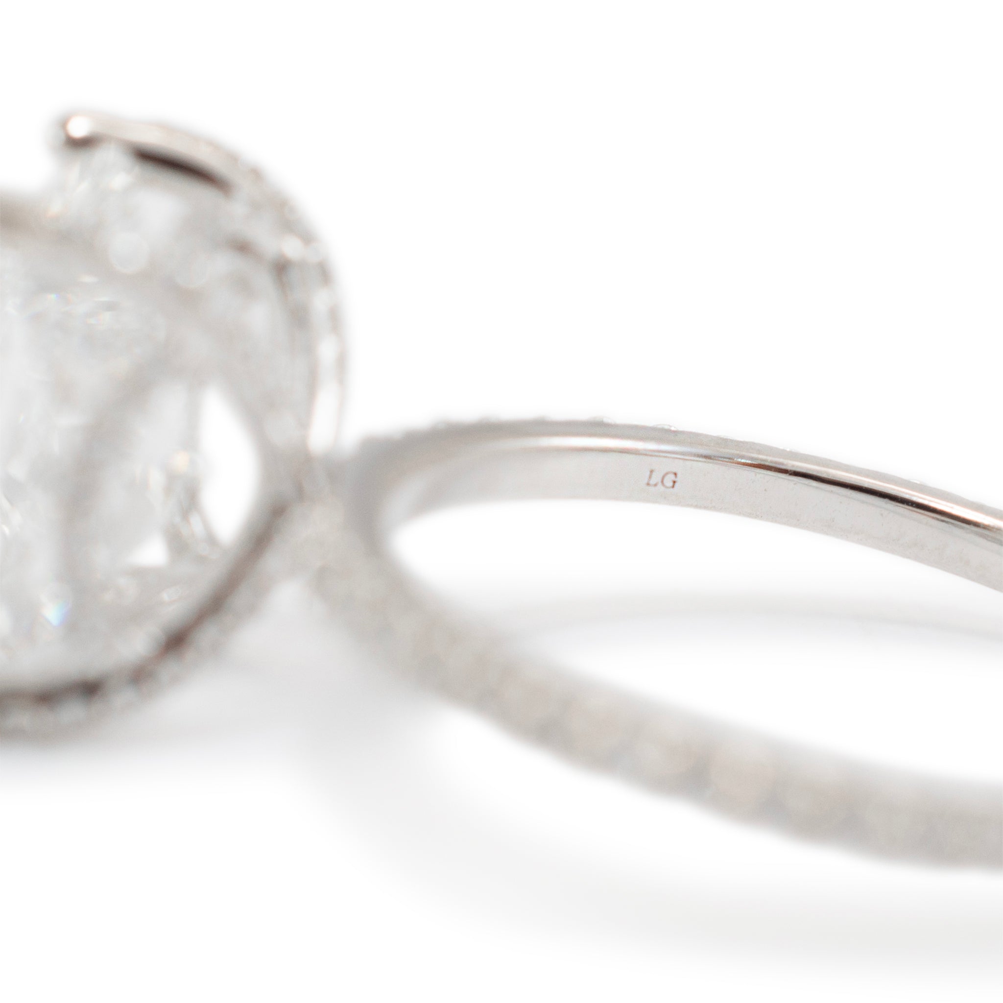 14K White Gold Lab Grown IGI 3.16ct Radiant G VVS2 Diamond Engagement Ring