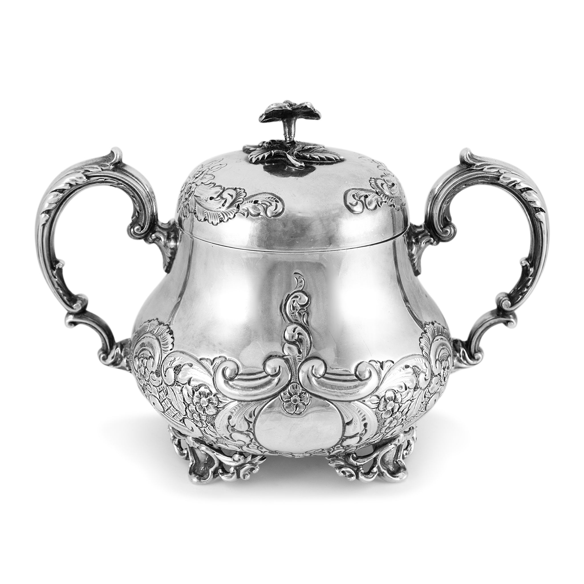 Antique J.G Ltd Heavy 925 Sterling Silver Sugar Bowl & Cover Individual Tea Set