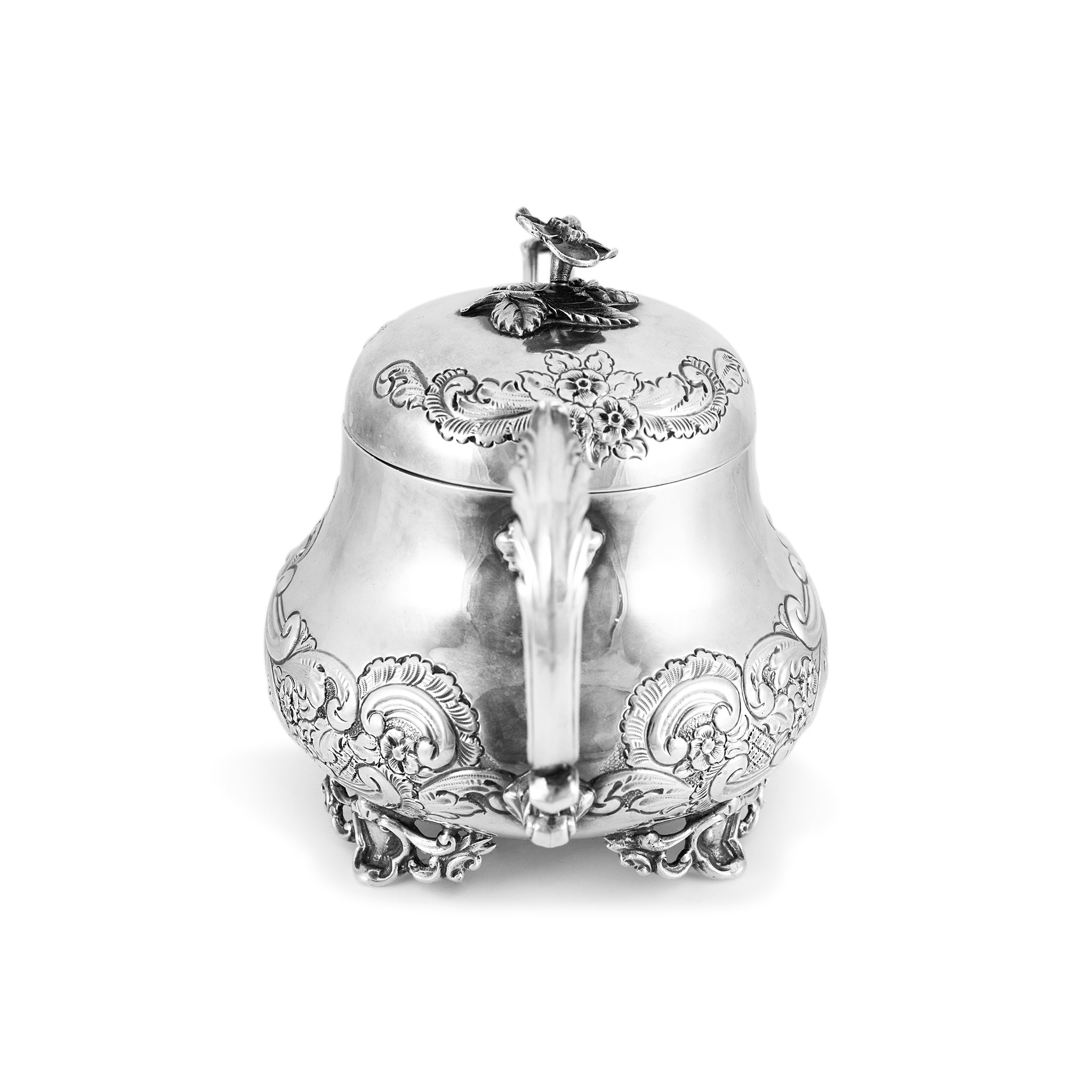 Antique J.G Ltd Heavy 925 Sterling Silver Sugar Bowl & Cover Individual Tea Set