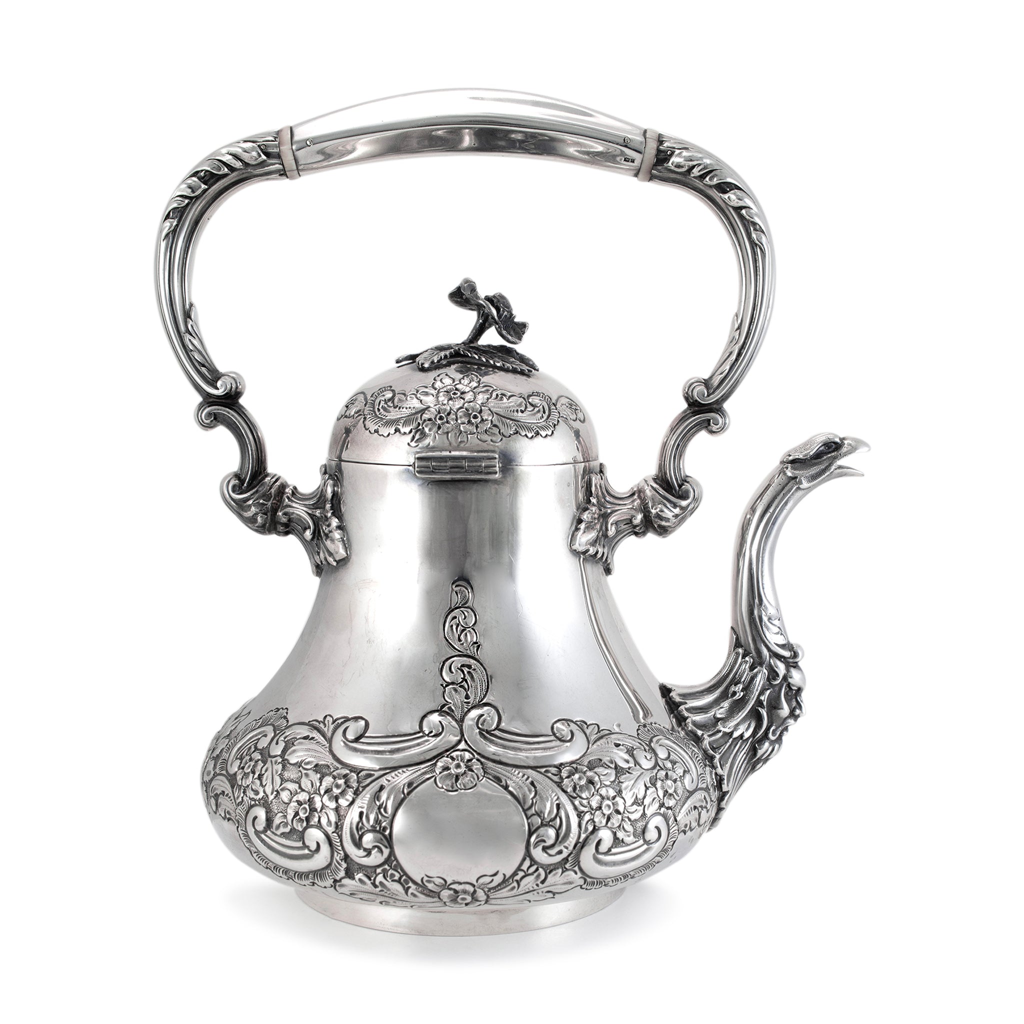 Antique J.G Ltd Heavy 925 Sterling Silver Tea Hand Chase Tea Pot