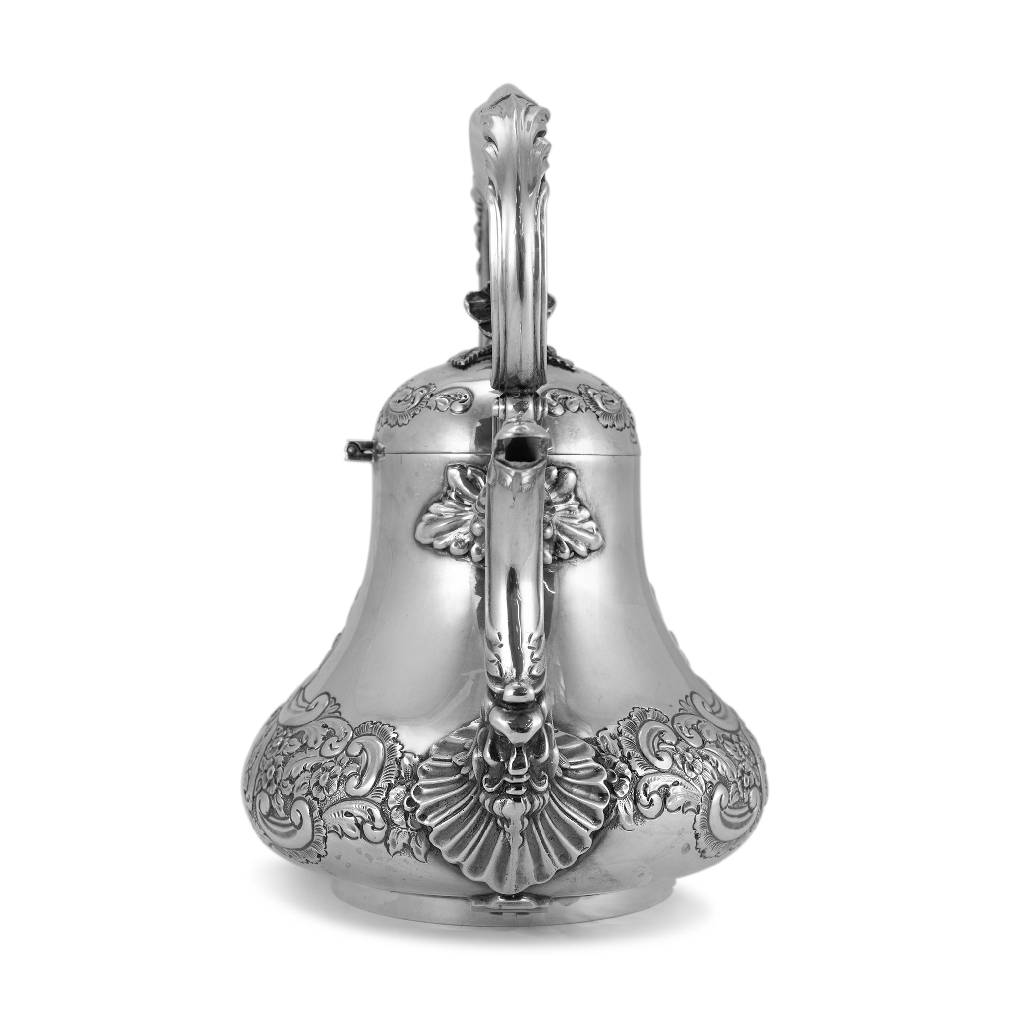 Antique J.G Ltd Heavy 925 Sterling Silver Tea Hand Chase Tea Pot