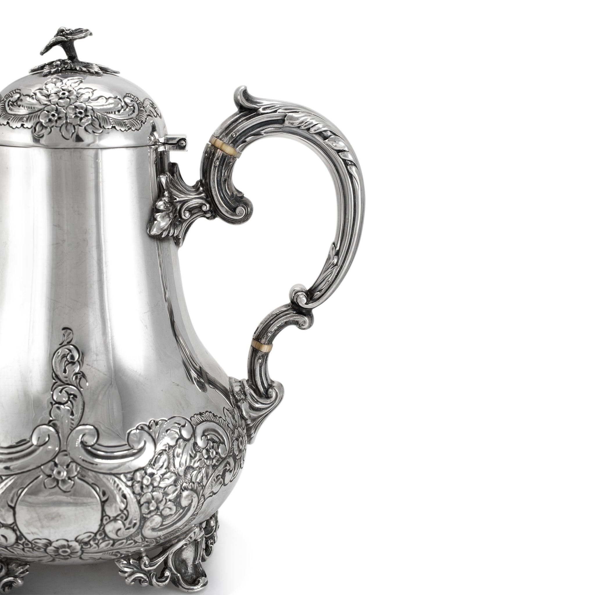 Antique J.G Ltd Heavy 925 Sterling Silver Hot Water Kettle With Hinged Cover