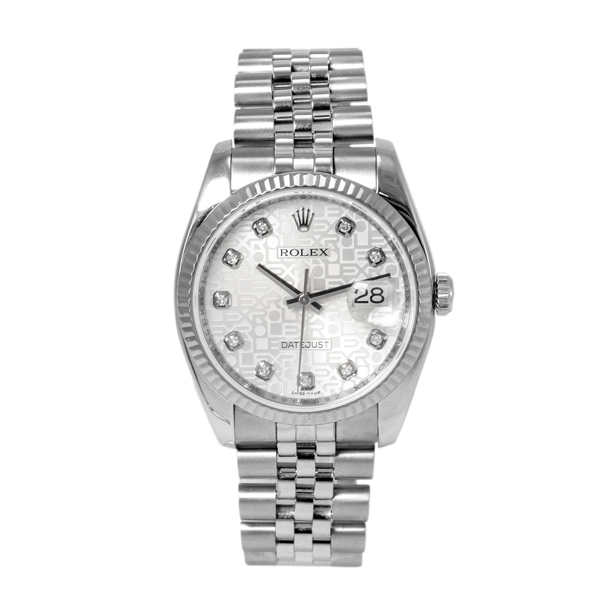 Rolex Datejust 36MM 116234 Diamond Computer Dial Jubilee Stainless Steel Watch