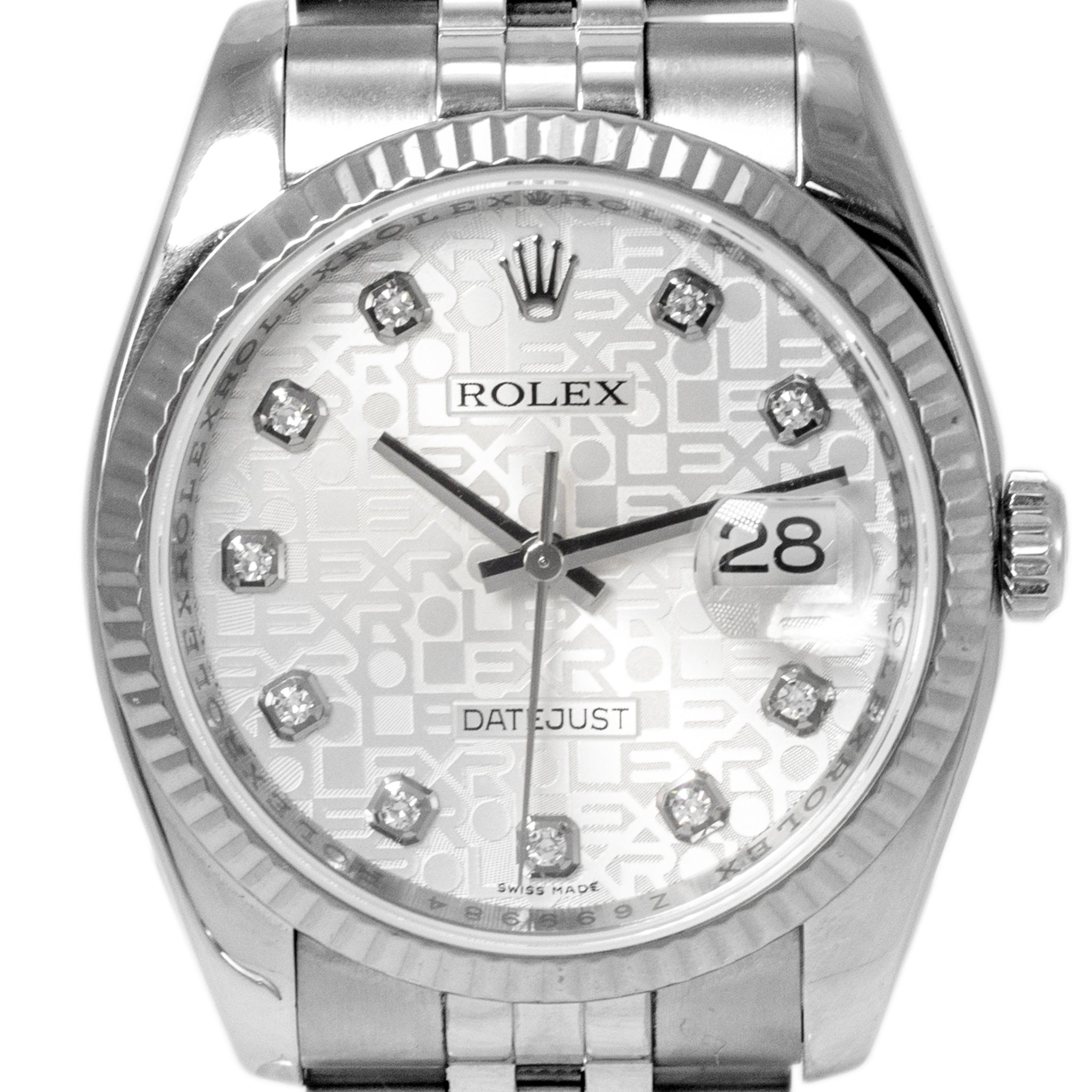 Rolex Datejust 36MM 116234 Diamond Computer Dial Jubilee Stainless Steel Watch