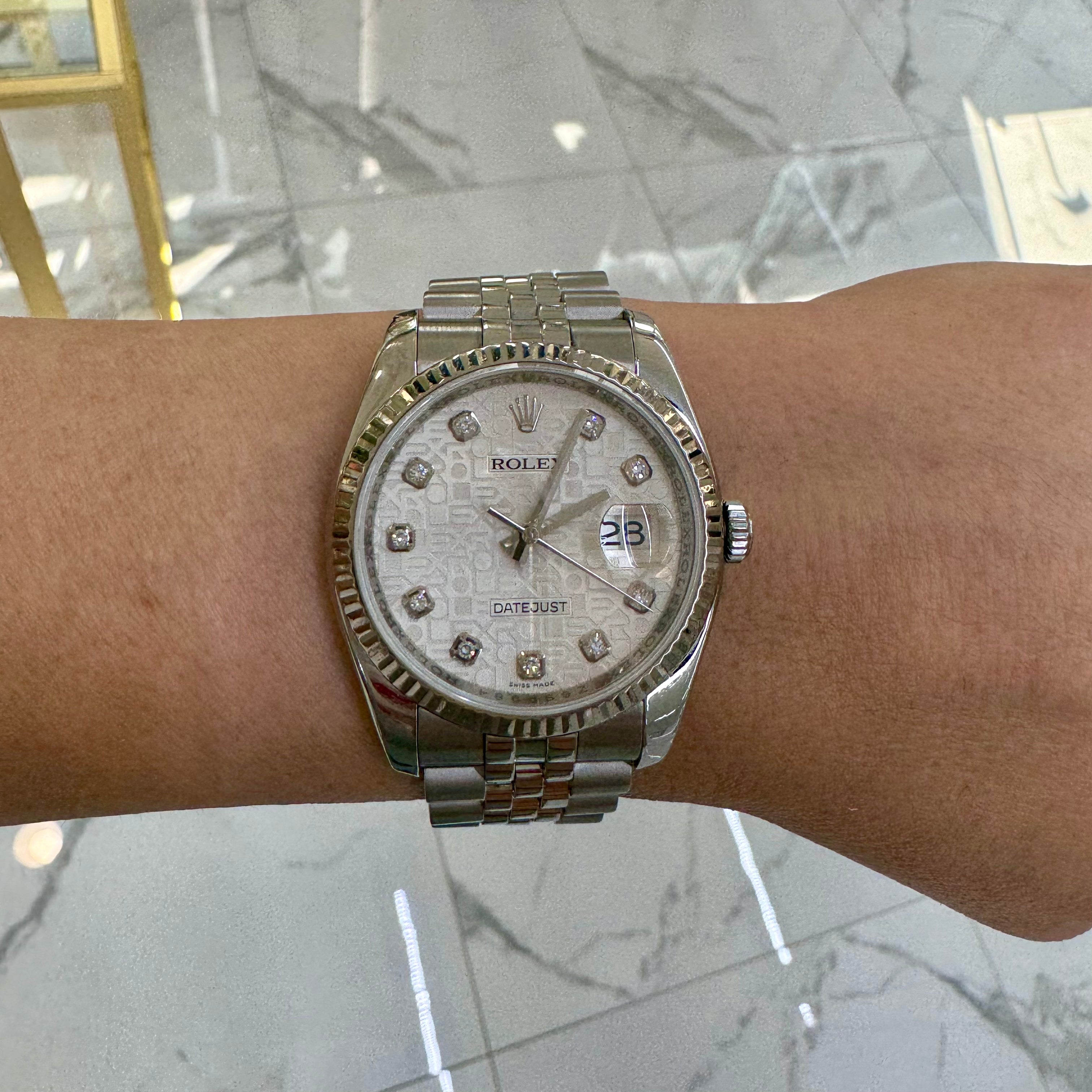 Rolex Datejust 36MM 116234 Diamond Computer Dial Jubilee Stainless Steel Watch