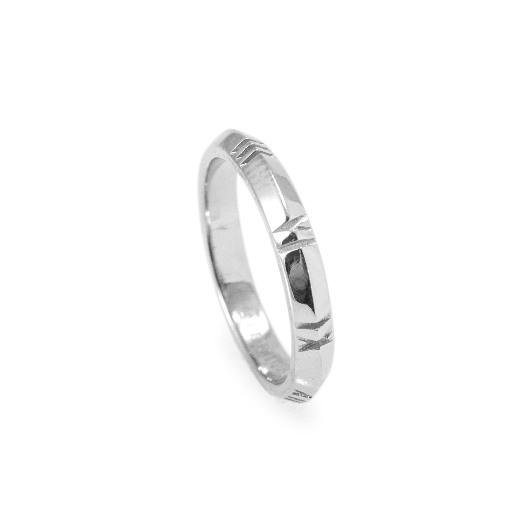 Tiffany & Co. Ladies 18K White Gold Atlas X Closed Narrow Band Ring