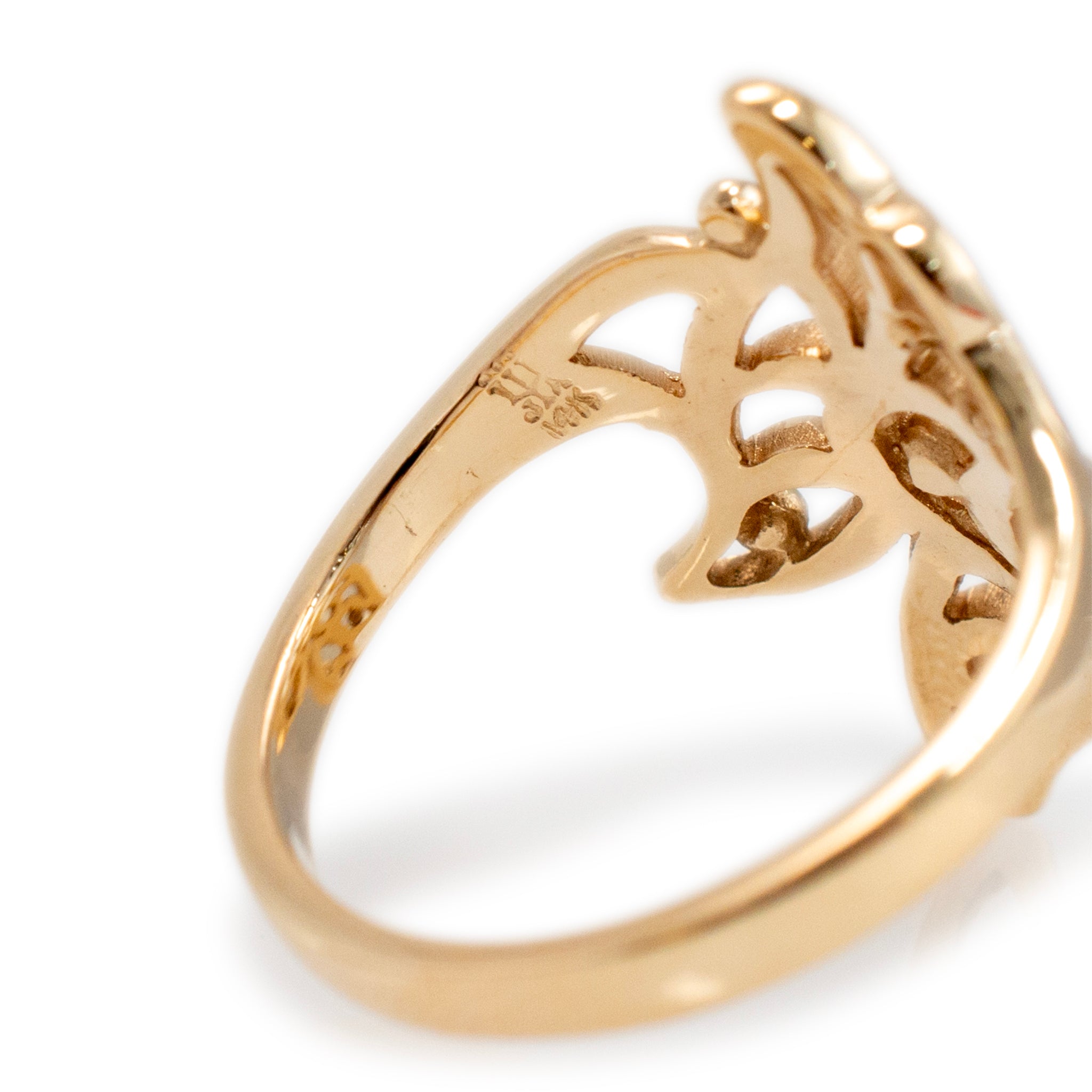 James Avery Retired 14K Yellow Gold Openwork Bird in Flight Dove Cocktail Ring