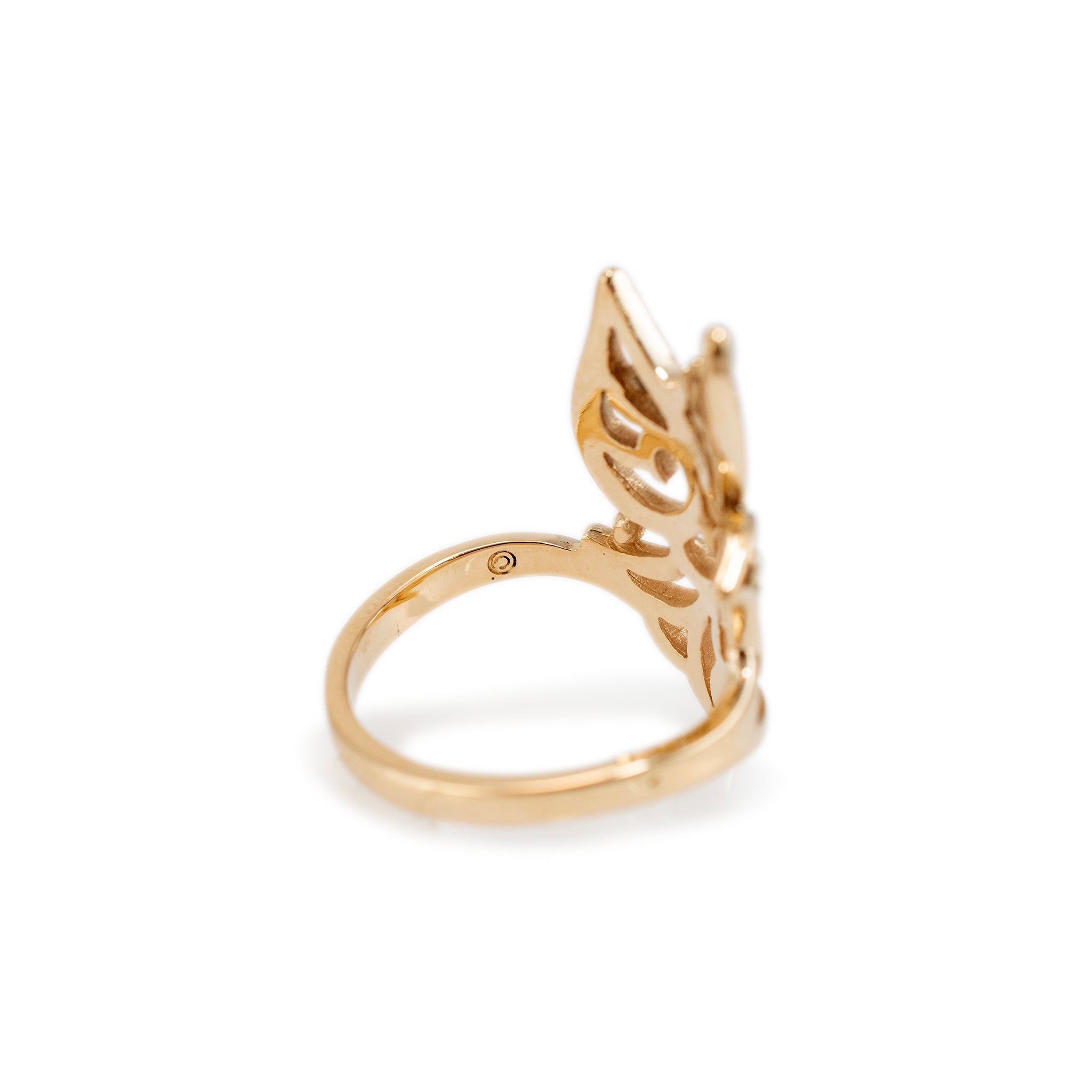 James Avery Retired 14K Yellow Gold Openwork Bird in Flight Dove Cocktail Ring
