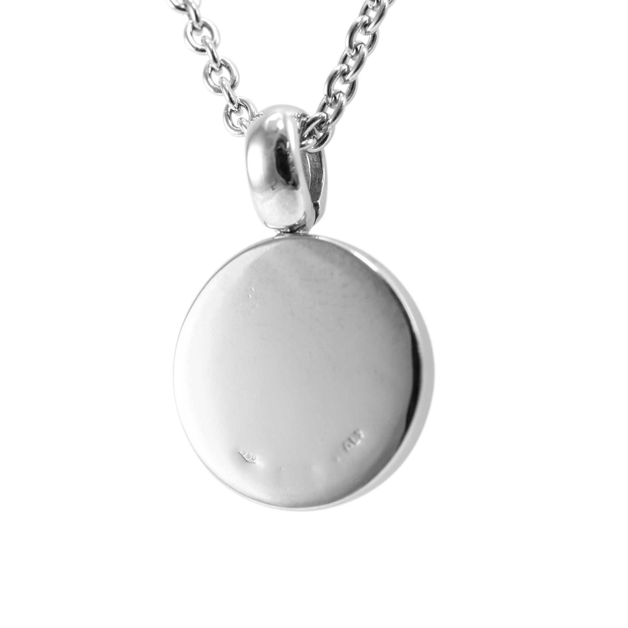 Bvlgari Bvlgari 18K White Gold Circle Pave Diamond Pendant Necklace