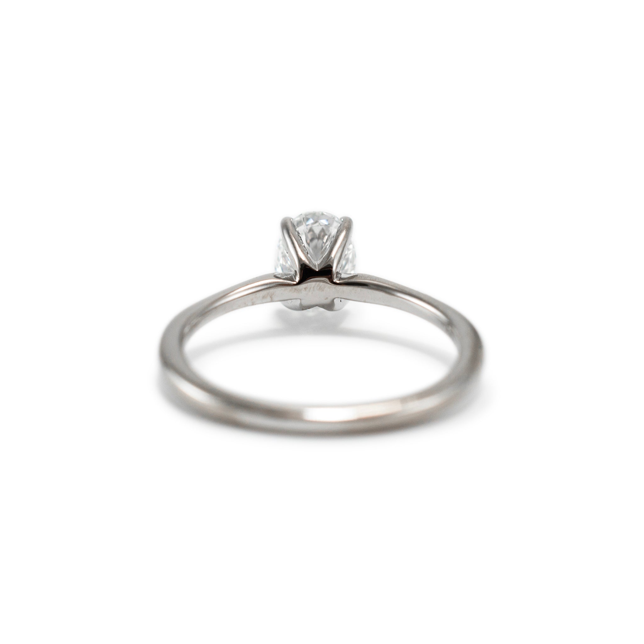 Ladies 14K White Gold Solitaire IGI Oval 1.04ct D SI1 Lab Grown Diamond Engagement Ring