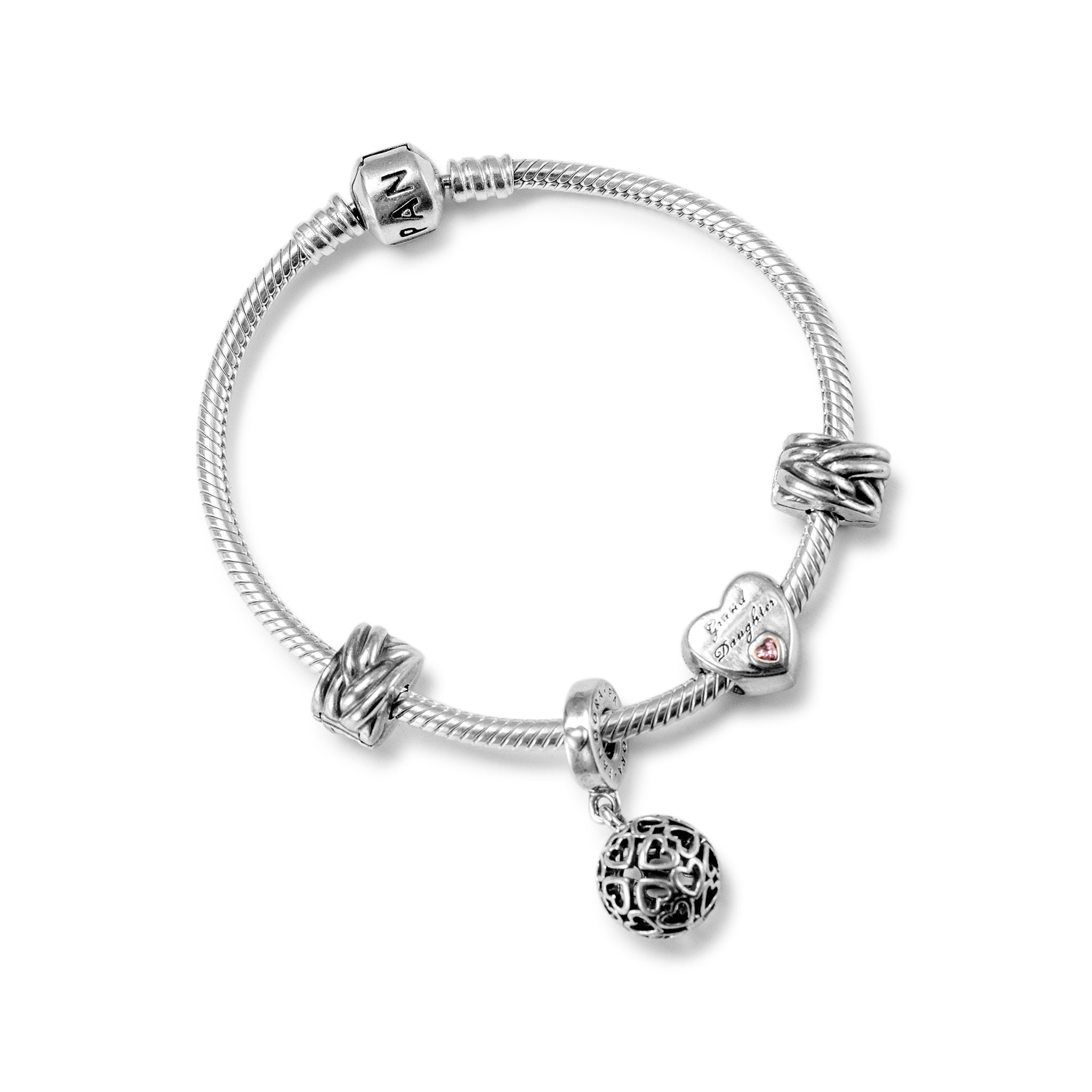 Pandora 925 Sterling Silver Charm Bracelet