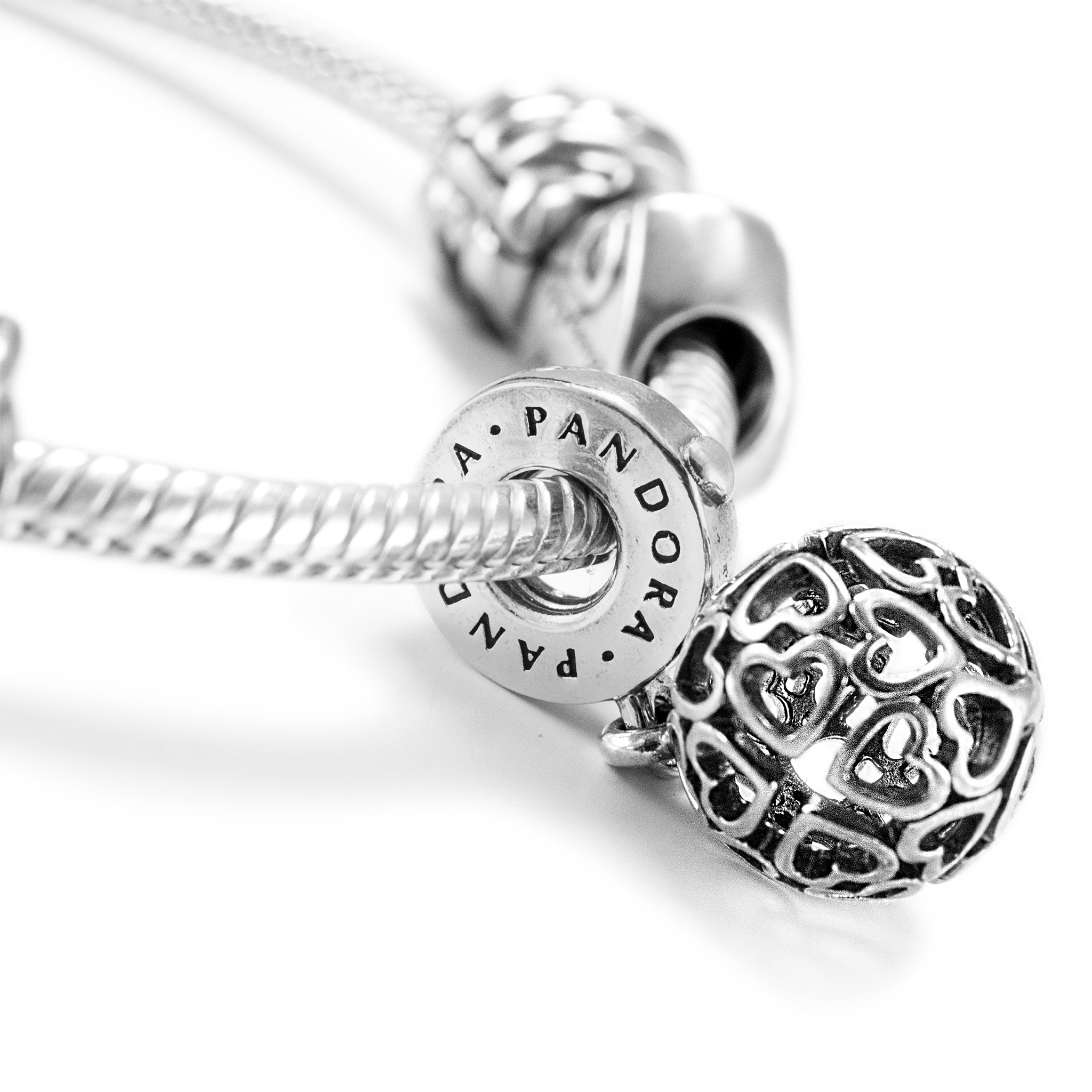 Pandora 925 Sterling Silver Charm Bracelet