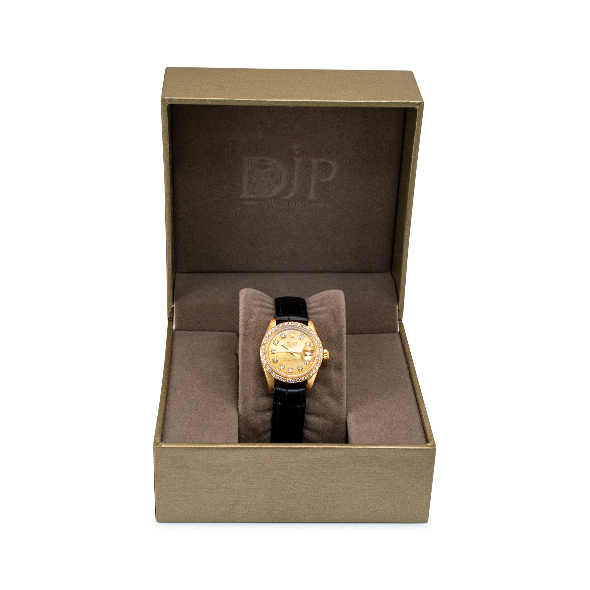 1982 Rolex Lady Datejust 26MM 6917 Champagne Diamond Bezel 18K Yellow Gold Watch