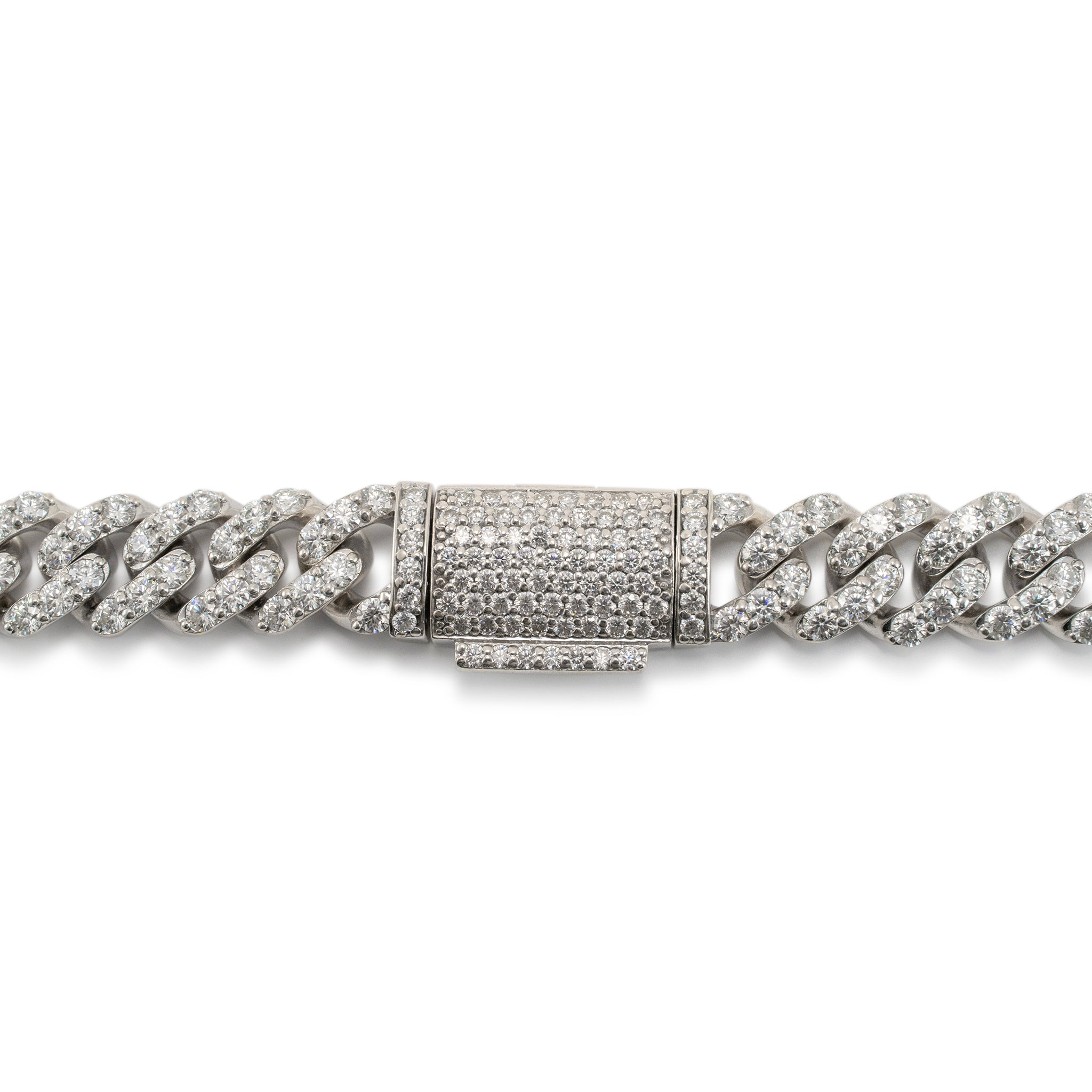 925 Sterling Silver Cubic Zirconia Cuban Link Chain Necklace