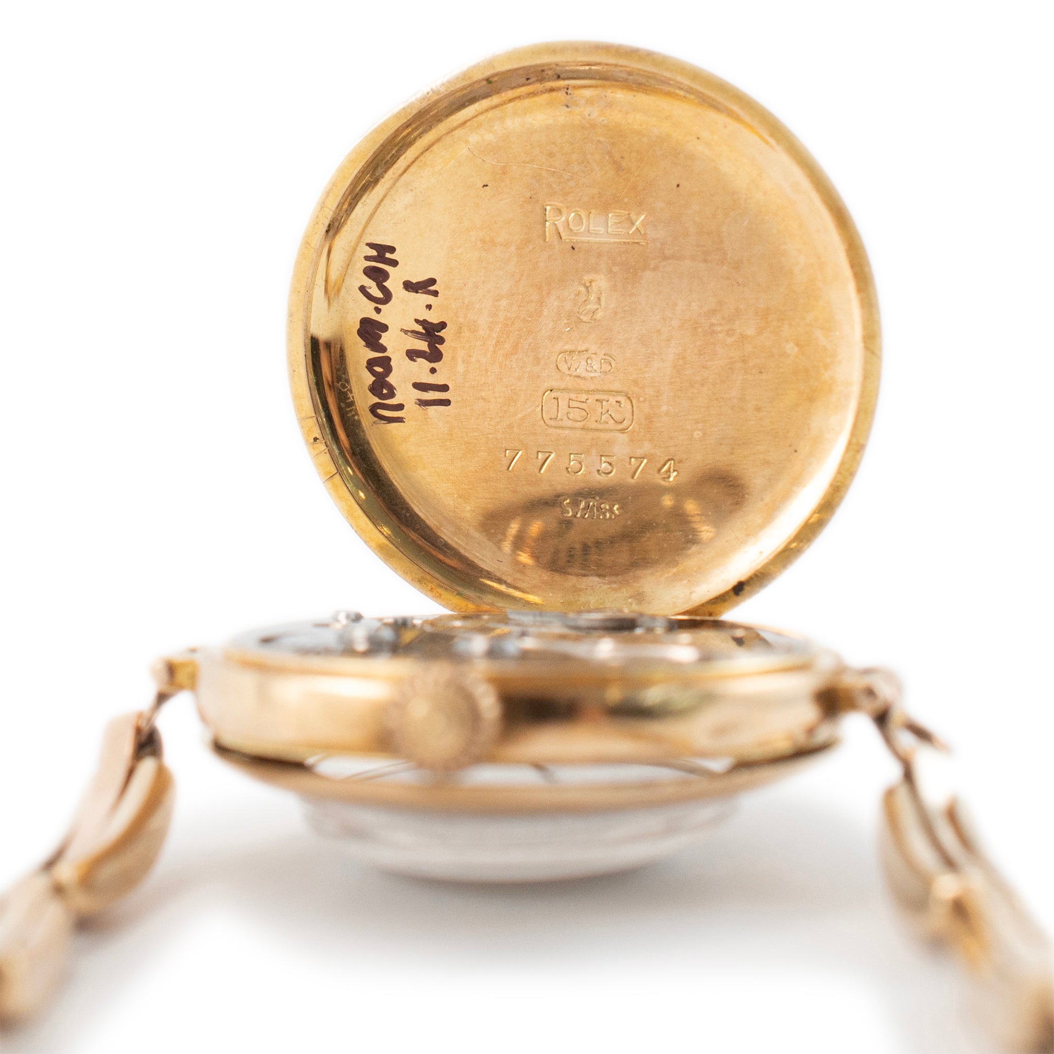 Rare Antique Rolex 1920s Manual Winding 26MM 15K Yellow Gold Ladies Watch