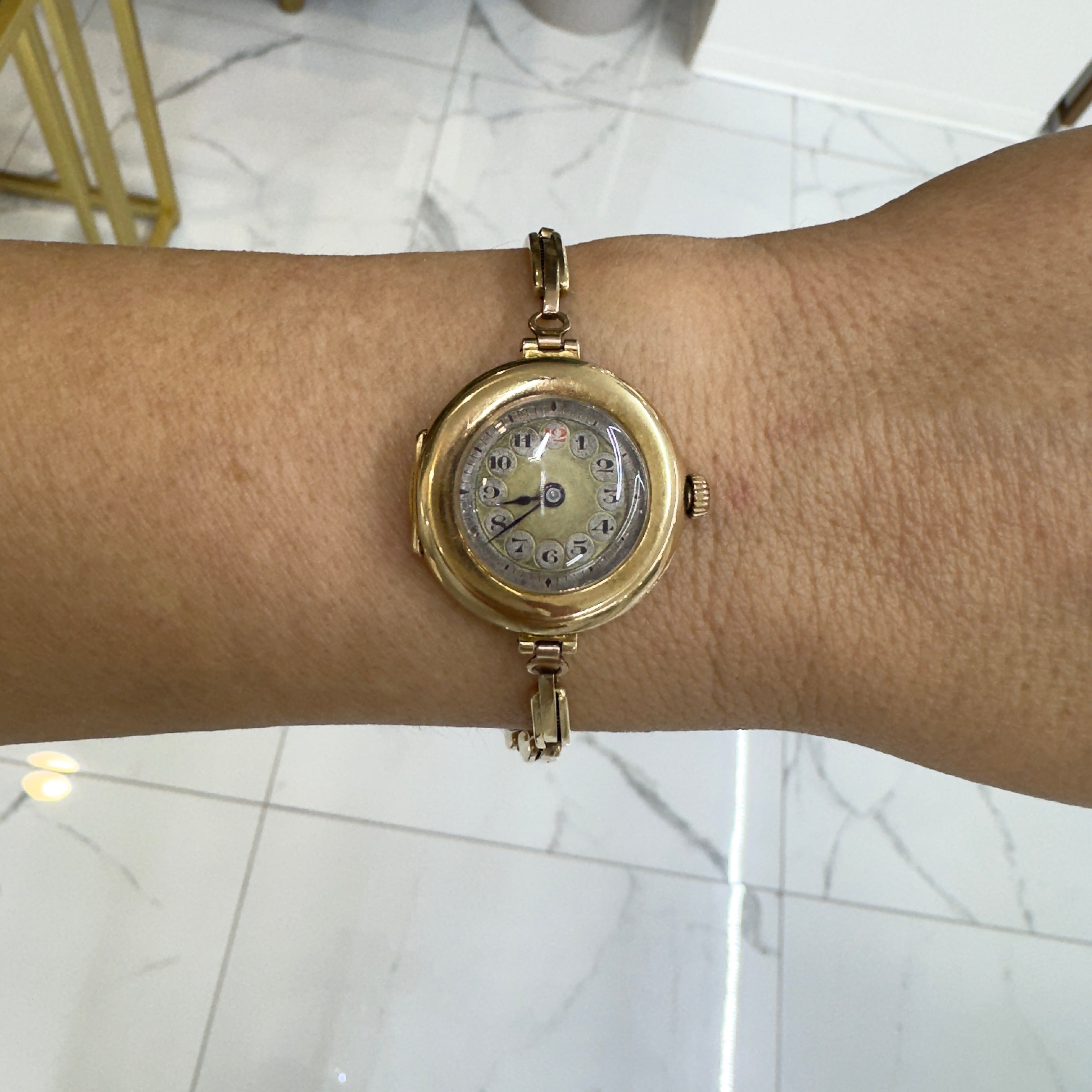 Rare Antique Rolex 1920s Manual Winding 26MM 15K Yellow Gold Ladies Watch