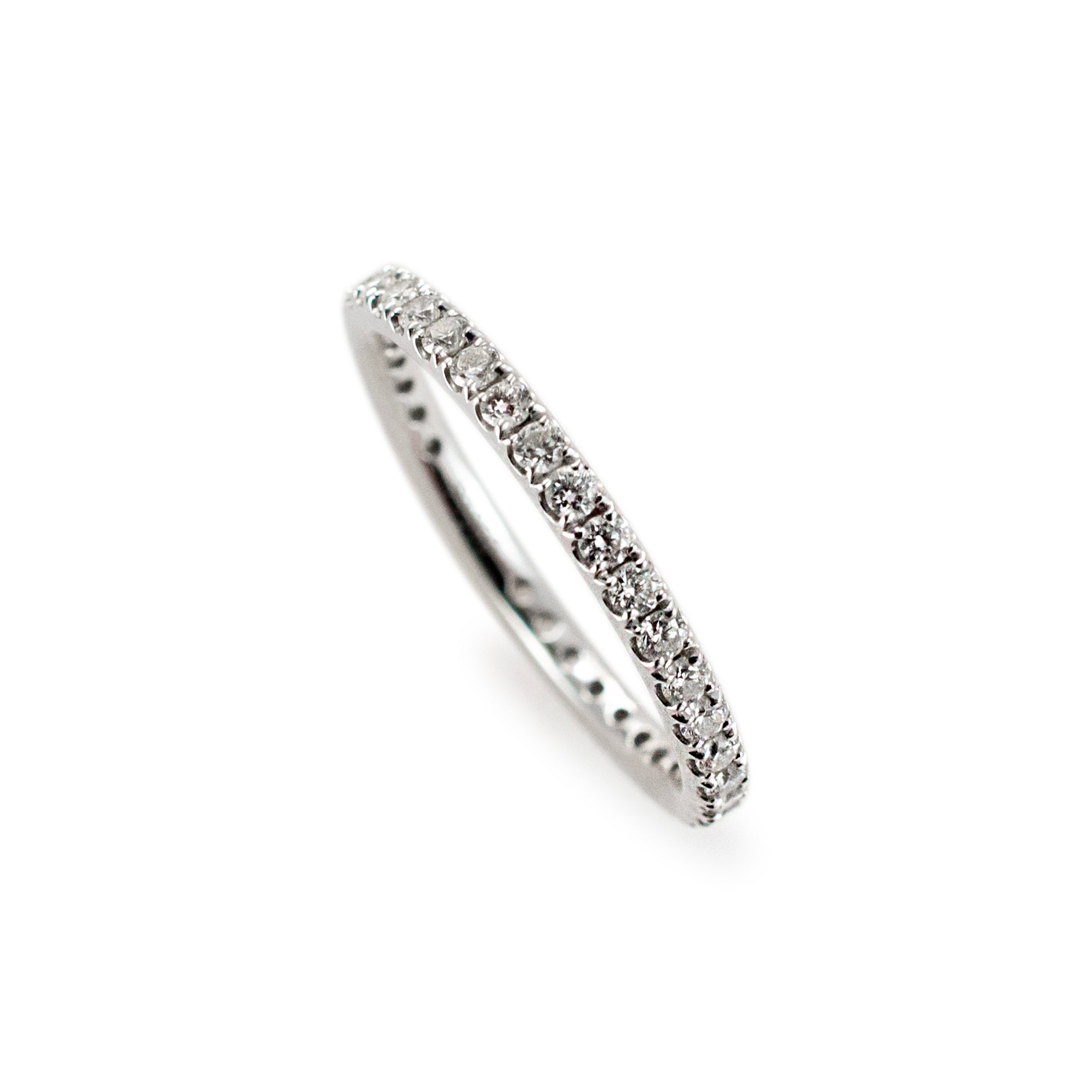 Ladies 950 Platinum Full Eternity Pave Diamond Wedding Band
