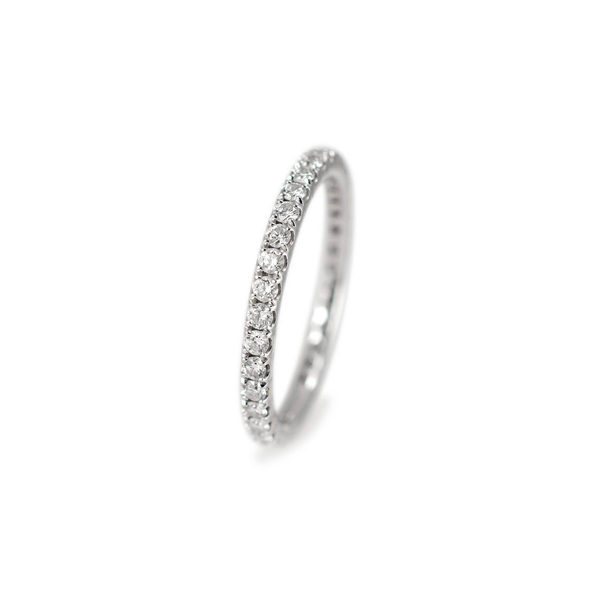 Ladies 950 Platinum Full Eternity Pave Diamond Wedding Band
