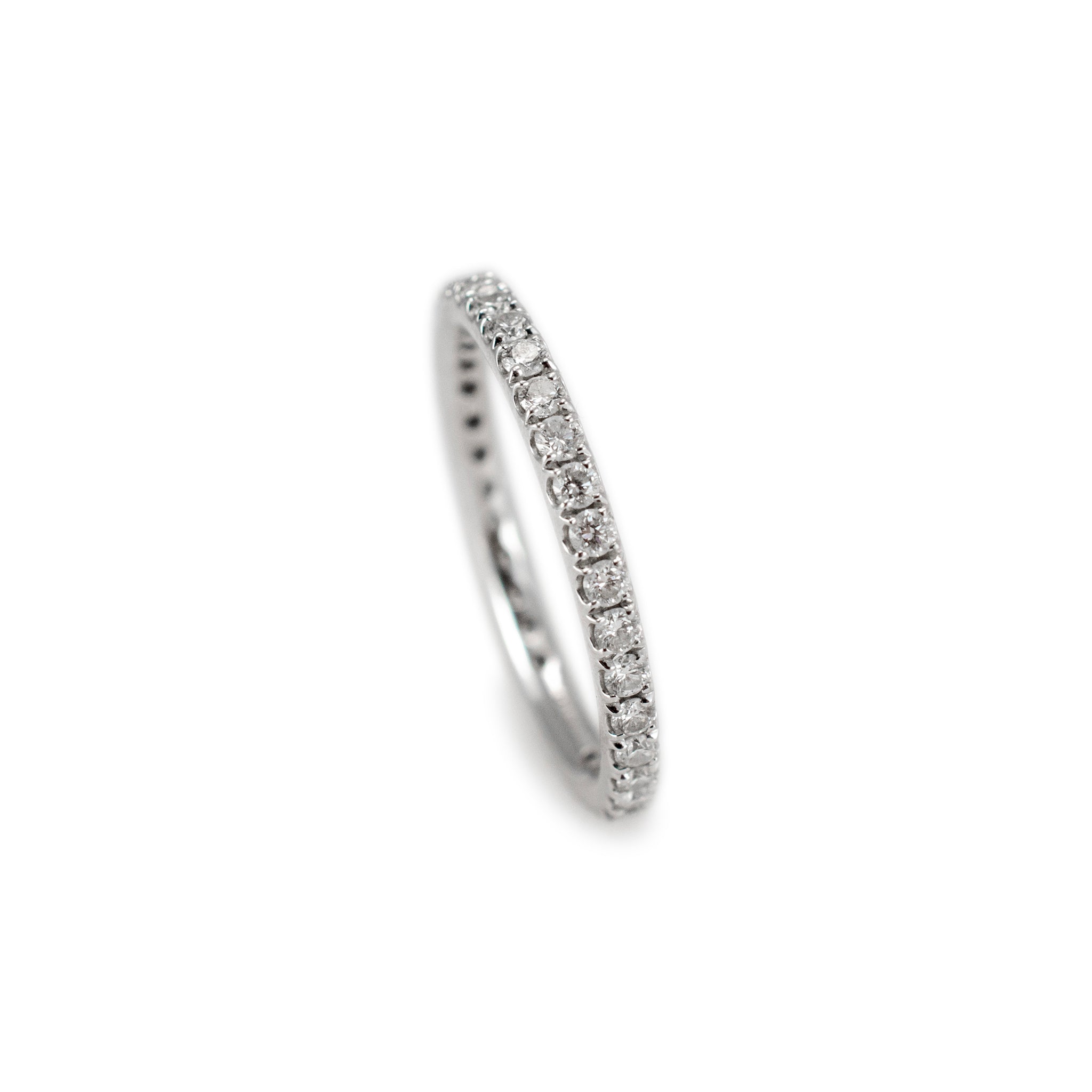 Ladies 950 Platinum Full Eternity Pave Diamond Wedding Band
