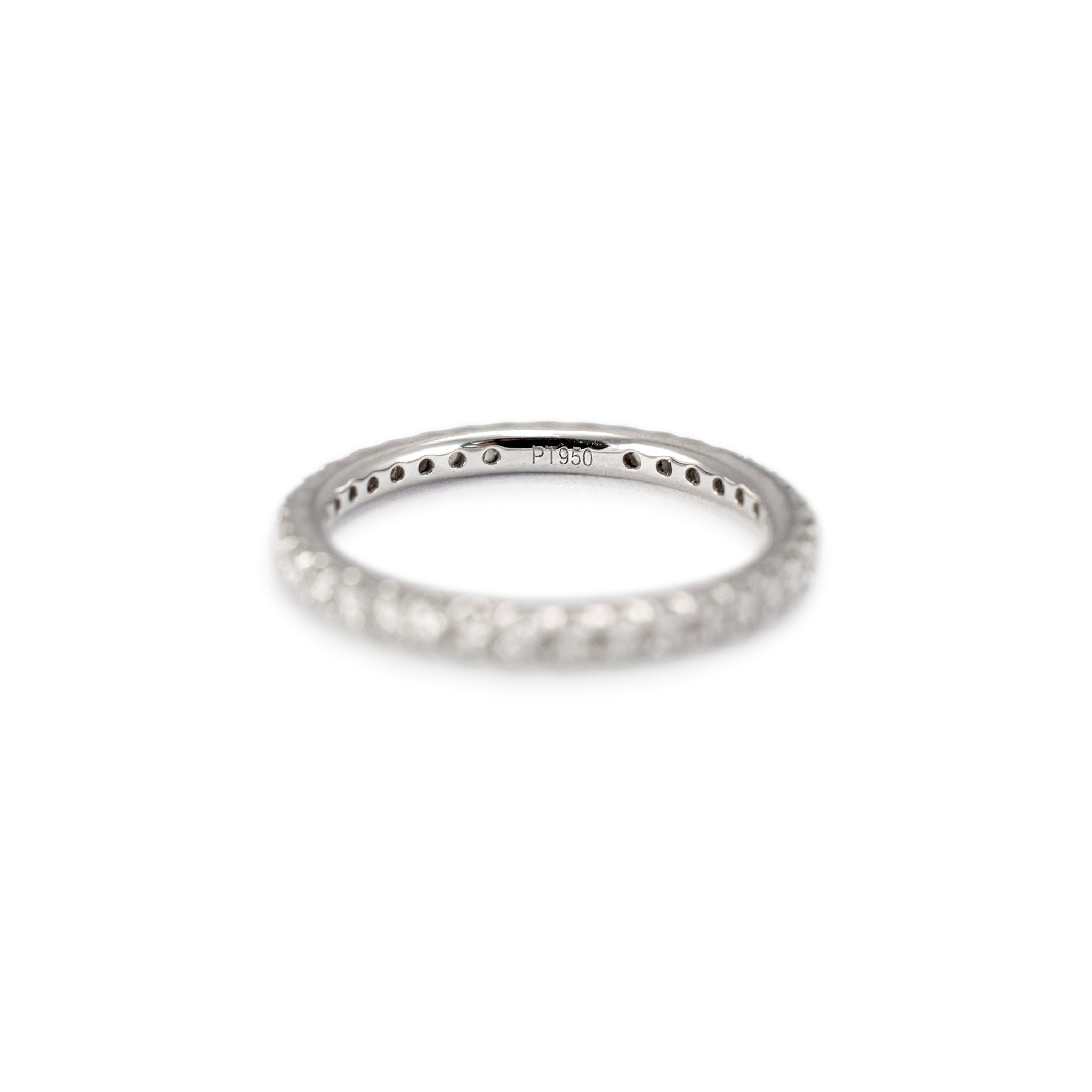 Ladies 950 Platinum Full Eternity Pave Diamond Wedding Band