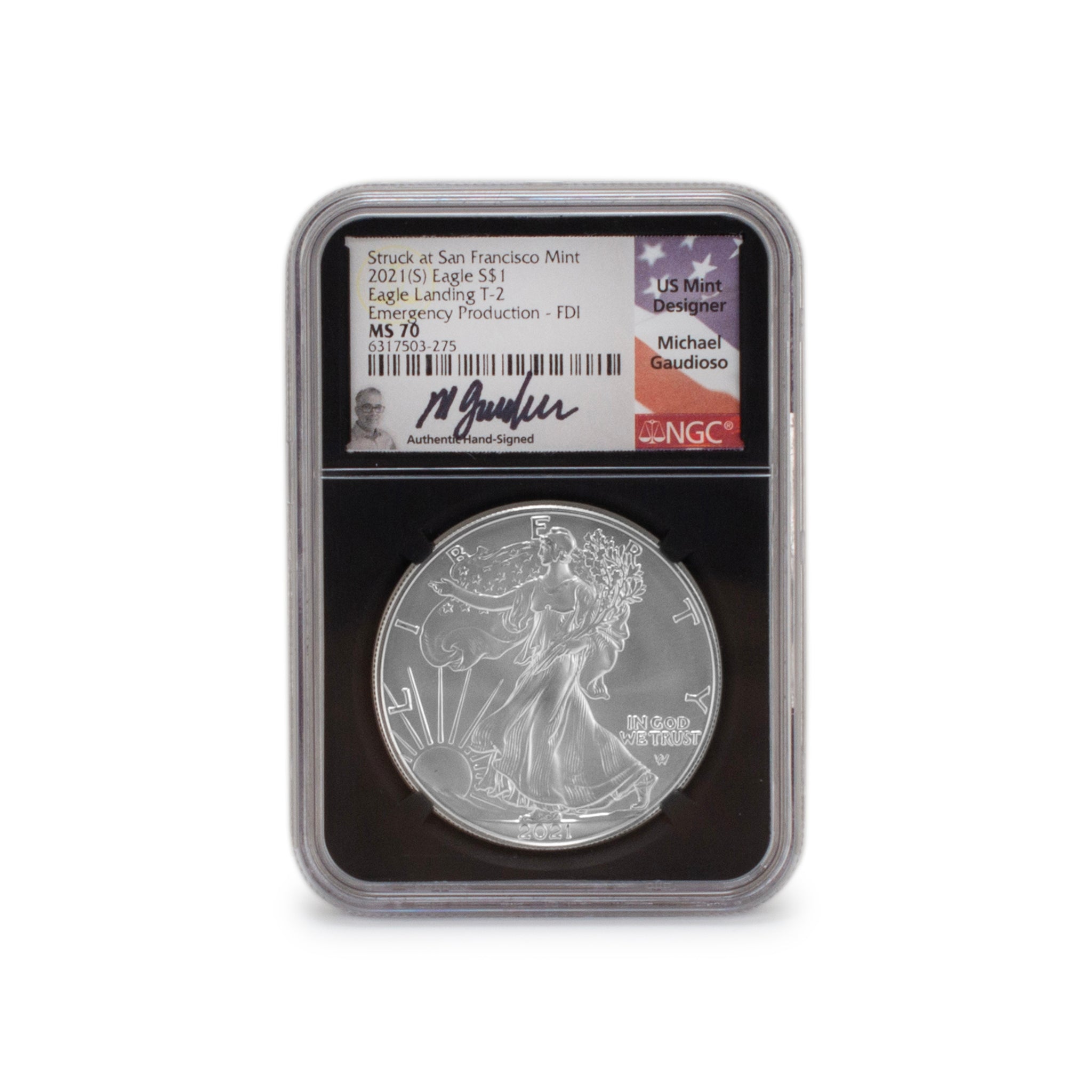 2021s NGC MS70 Type 2 1OZ 999 Silver $1 Michael Gaudioso Eagle Coin