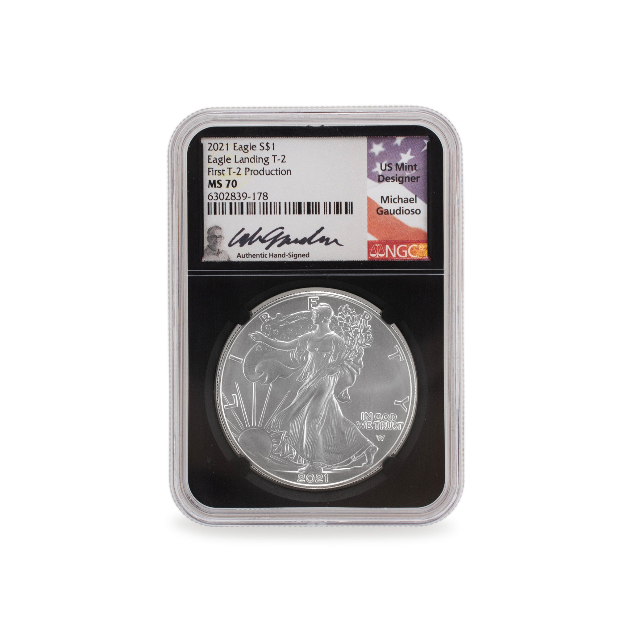 2021s NGC MS70 Type 2 1OZ 999 Silver $1 Michael Gaudioso Eagle Coin