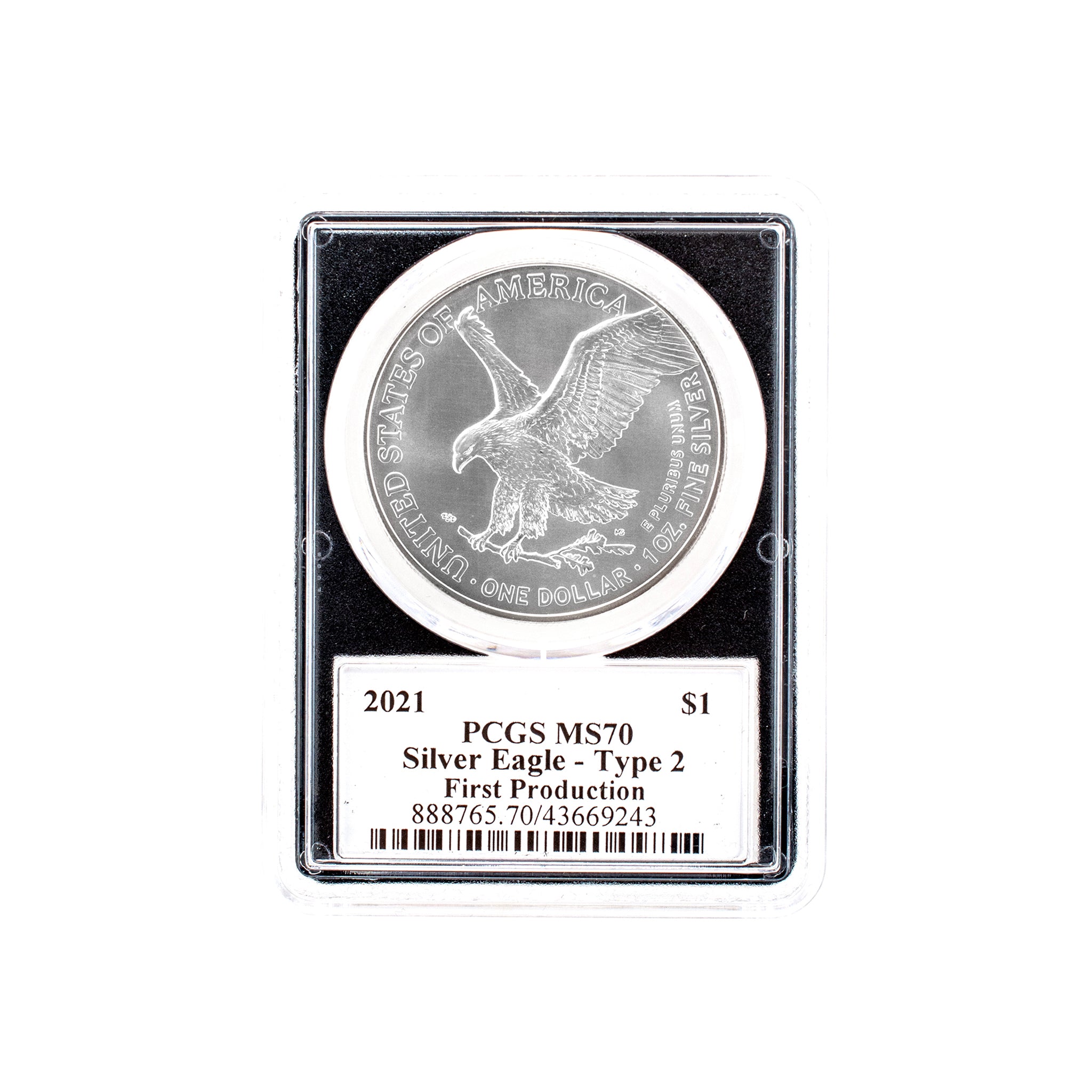 2021 PCGS MS70 1OZ 999 Silver $1 Emily Damstra Eagle Coin