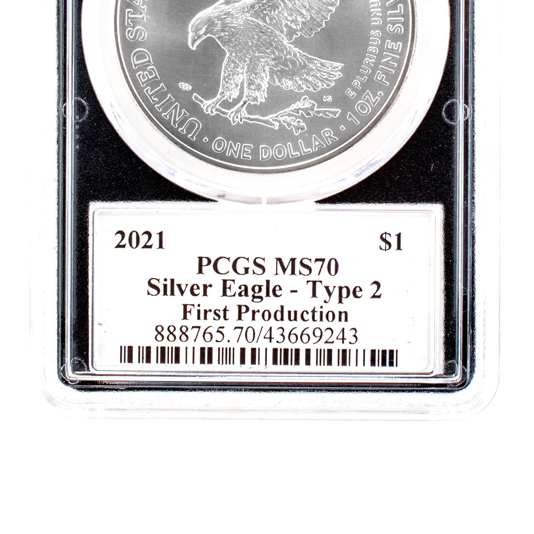 2021 PCGS MS70 1OZ 999 Silver $1 Emily Damstra Eagle Coin