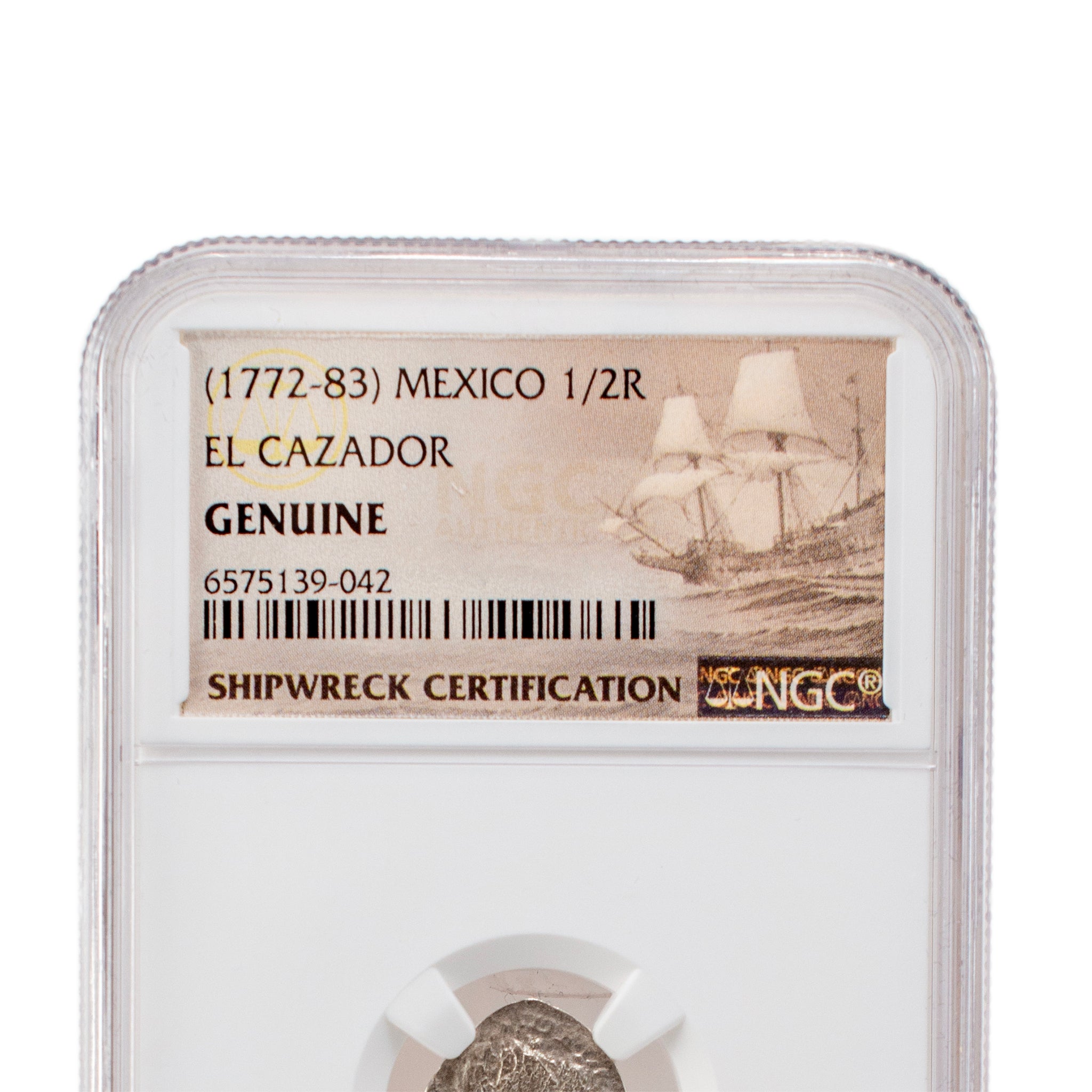 1772-83 NGC Genuine Silver 1/2R Mexico El Cazador Coin