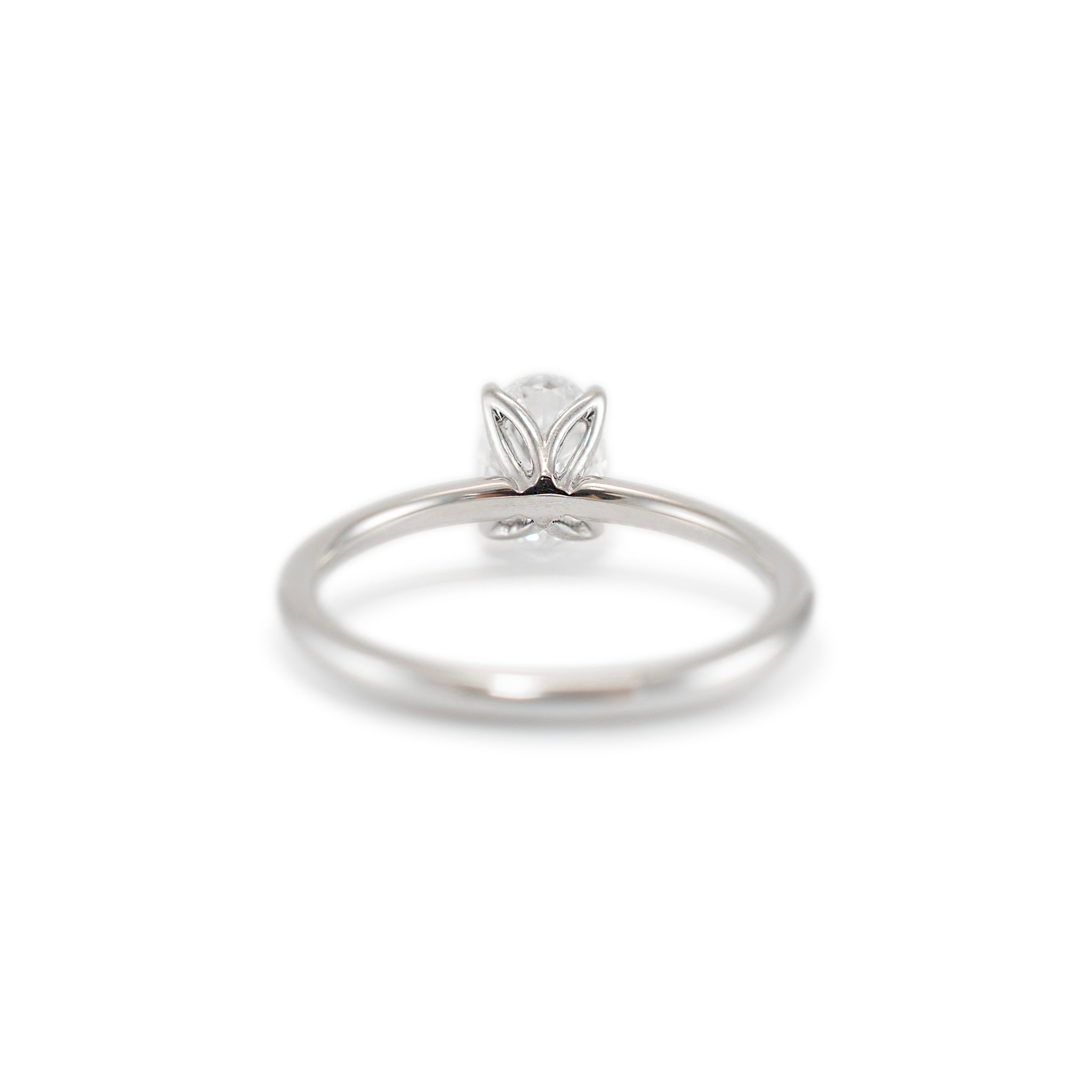 Ladies 14K White Gold IGI Oval 1.50ct Lab Grown Diamond Solitaire Engagement Ring