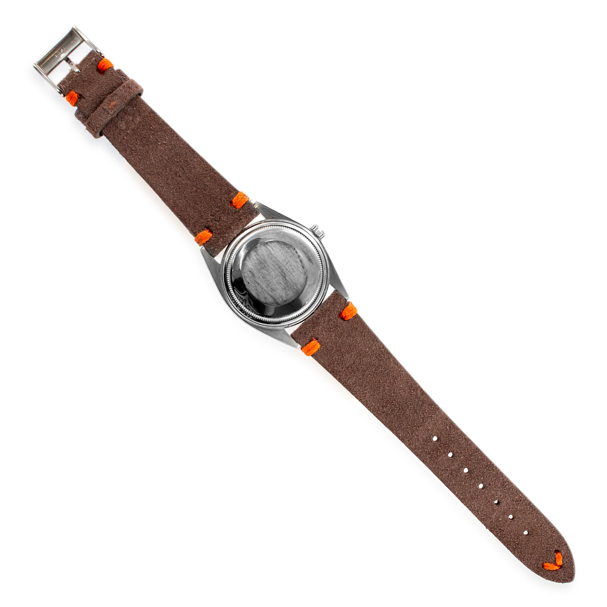 1978 Rolex Datejust 36MM 16030 Black Roman Leather Strap Stainless Steel Watch