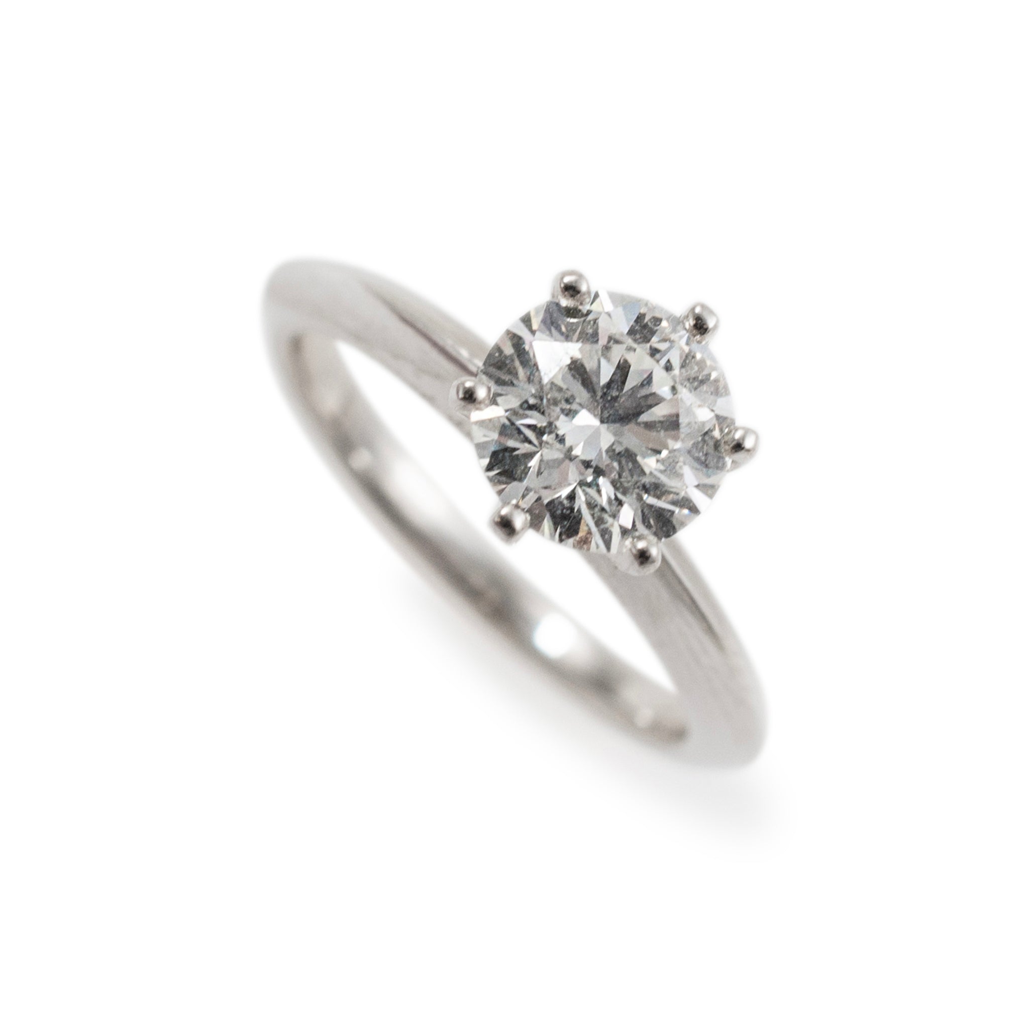 Tiffany & Co. The Tiffany Iconic Platinum 1.22ct Round F VS2 GIA Diamond Engagement Ring