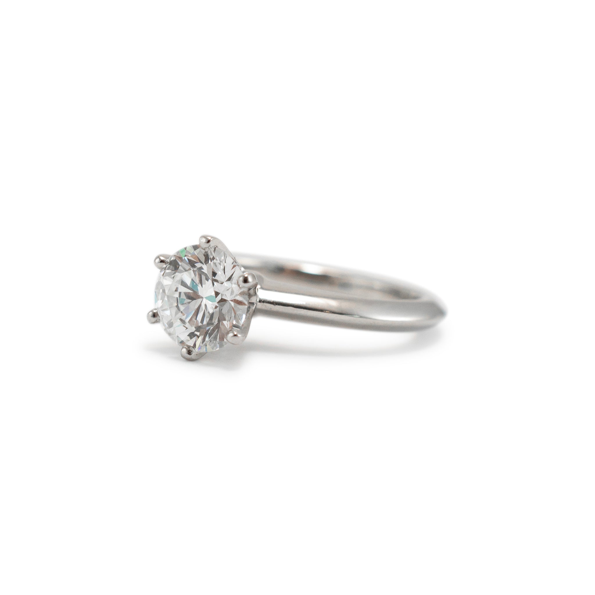 Tiffany & Co. The Tiffany Iconic Platinum 1.22ct Round F VS2 GIA Diamond Engagement Ring