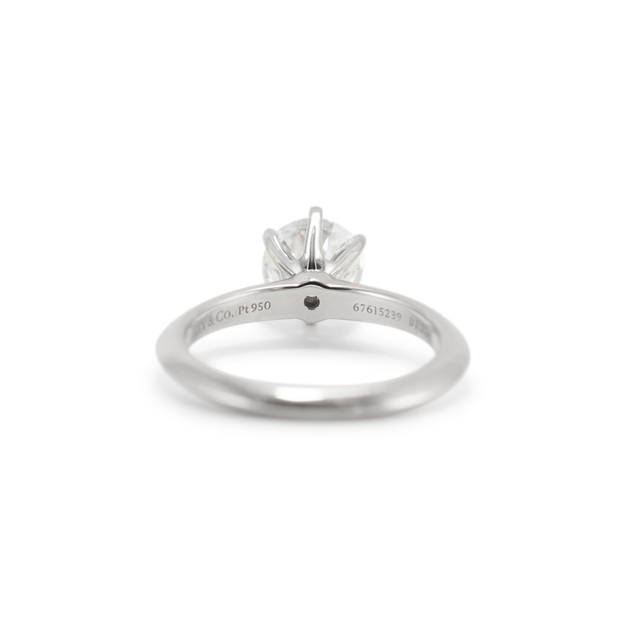 Tiffany & Co. The Tiffany Iconic Platinum 1.22ct Round F VS2 GIA Diamond Engagement Ring