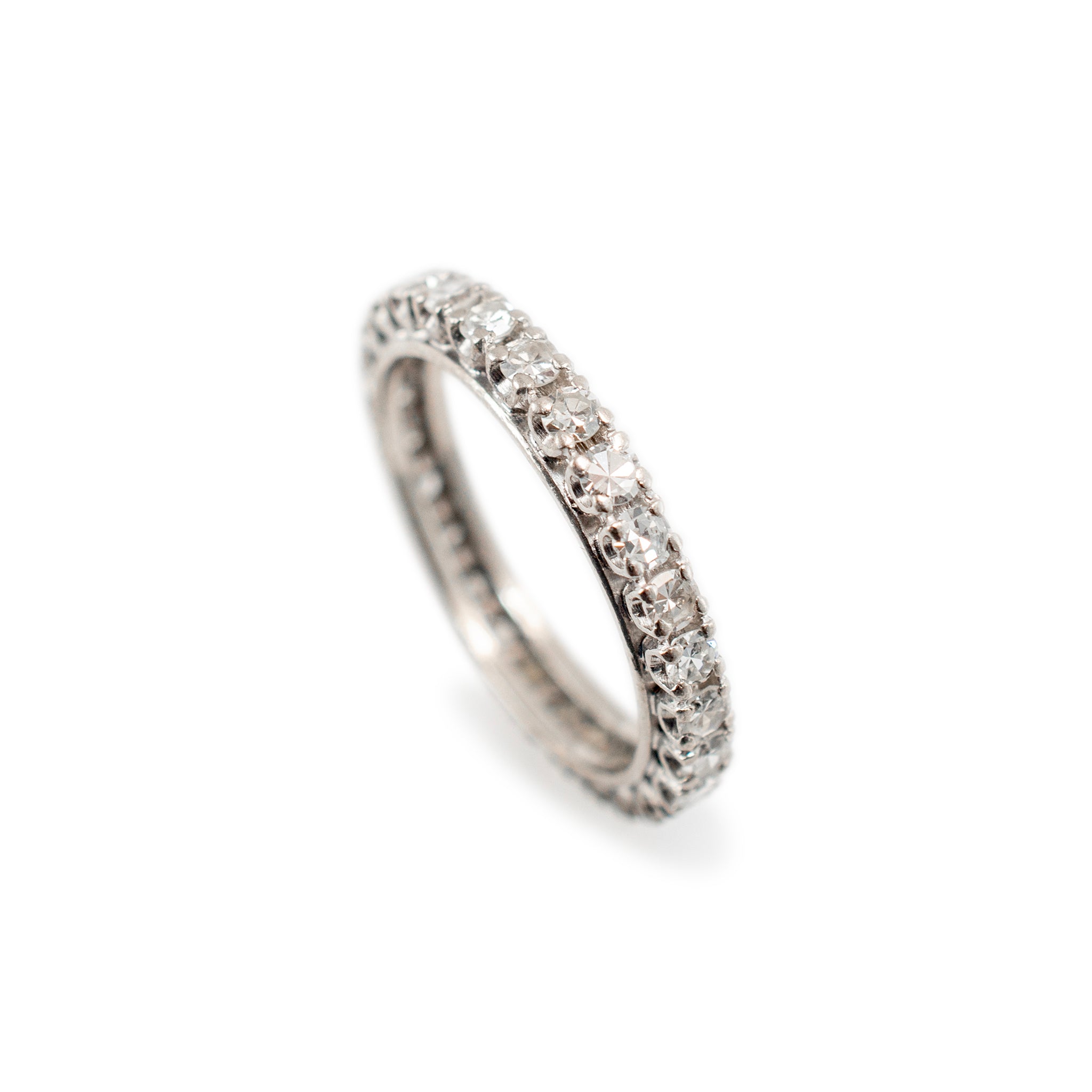 Antique Mixed Metals Full Eternity Old Single Cut Diamond Wedding Band