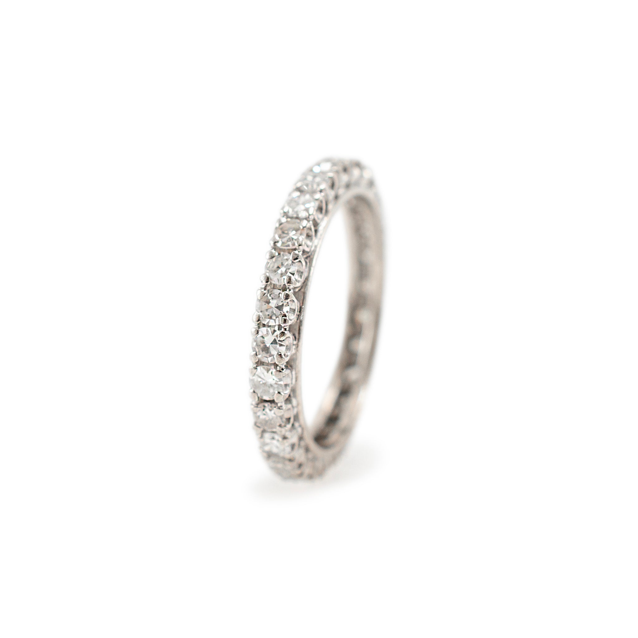 Antique Mixed Metals Full Eternity Old Single Cut Diamond Wedding Band