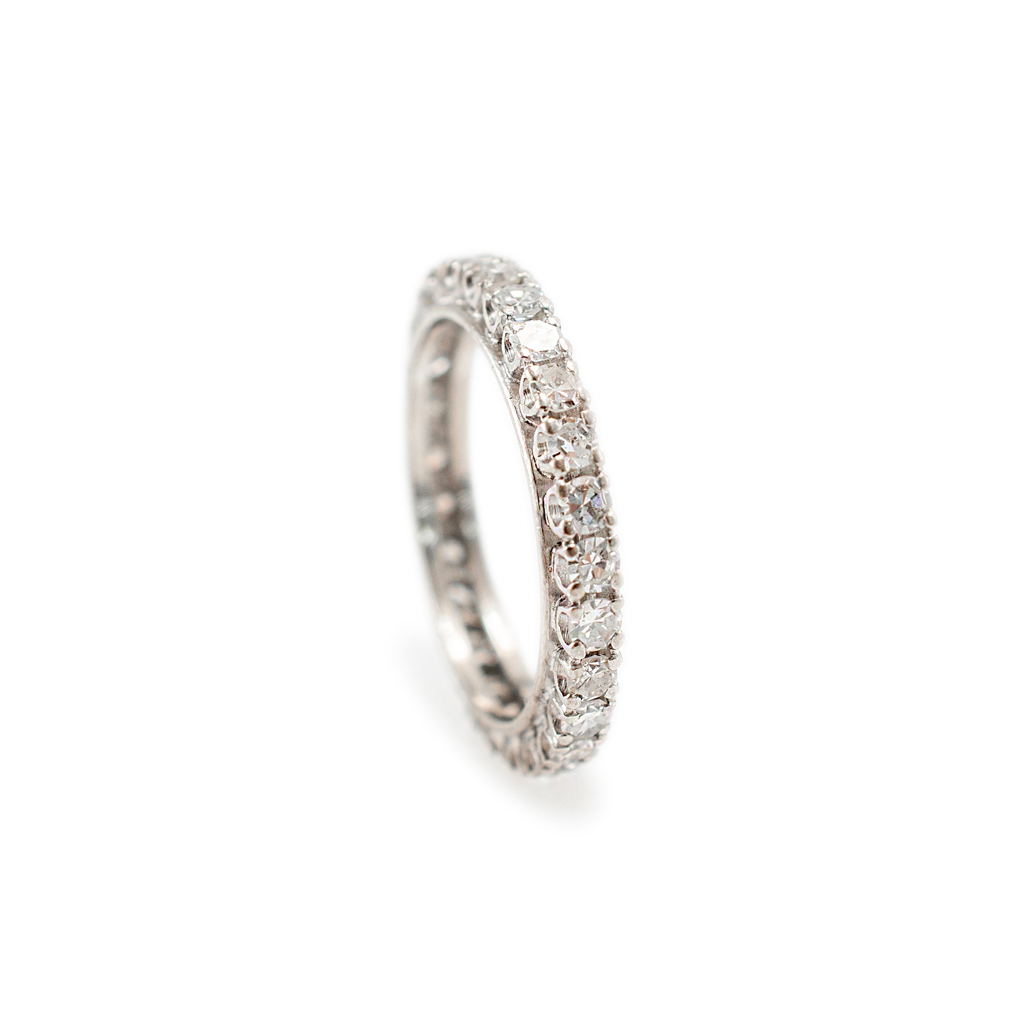 Antique Mixed Metals Full Eternity Old Single Cut Diamond Wedding Band